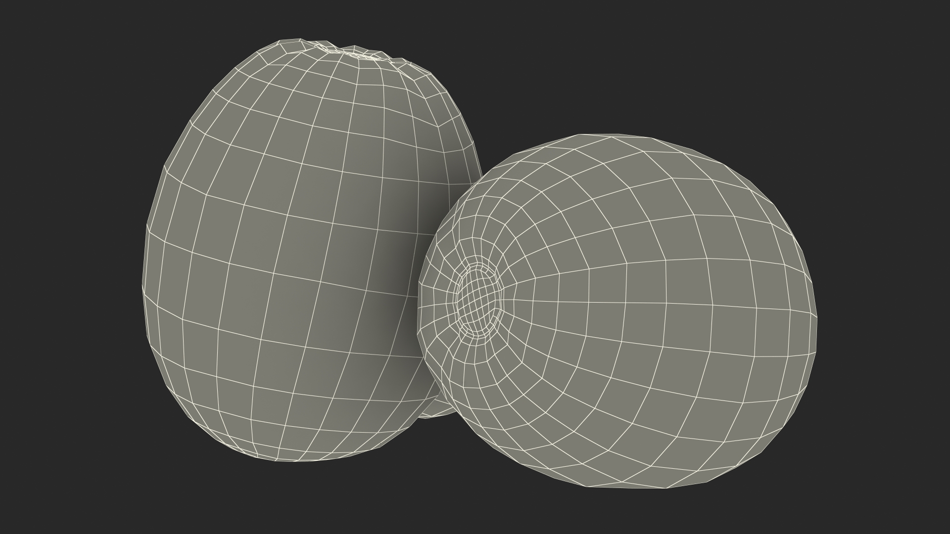 Peeled Rambutan Fruit with Seeds 3D