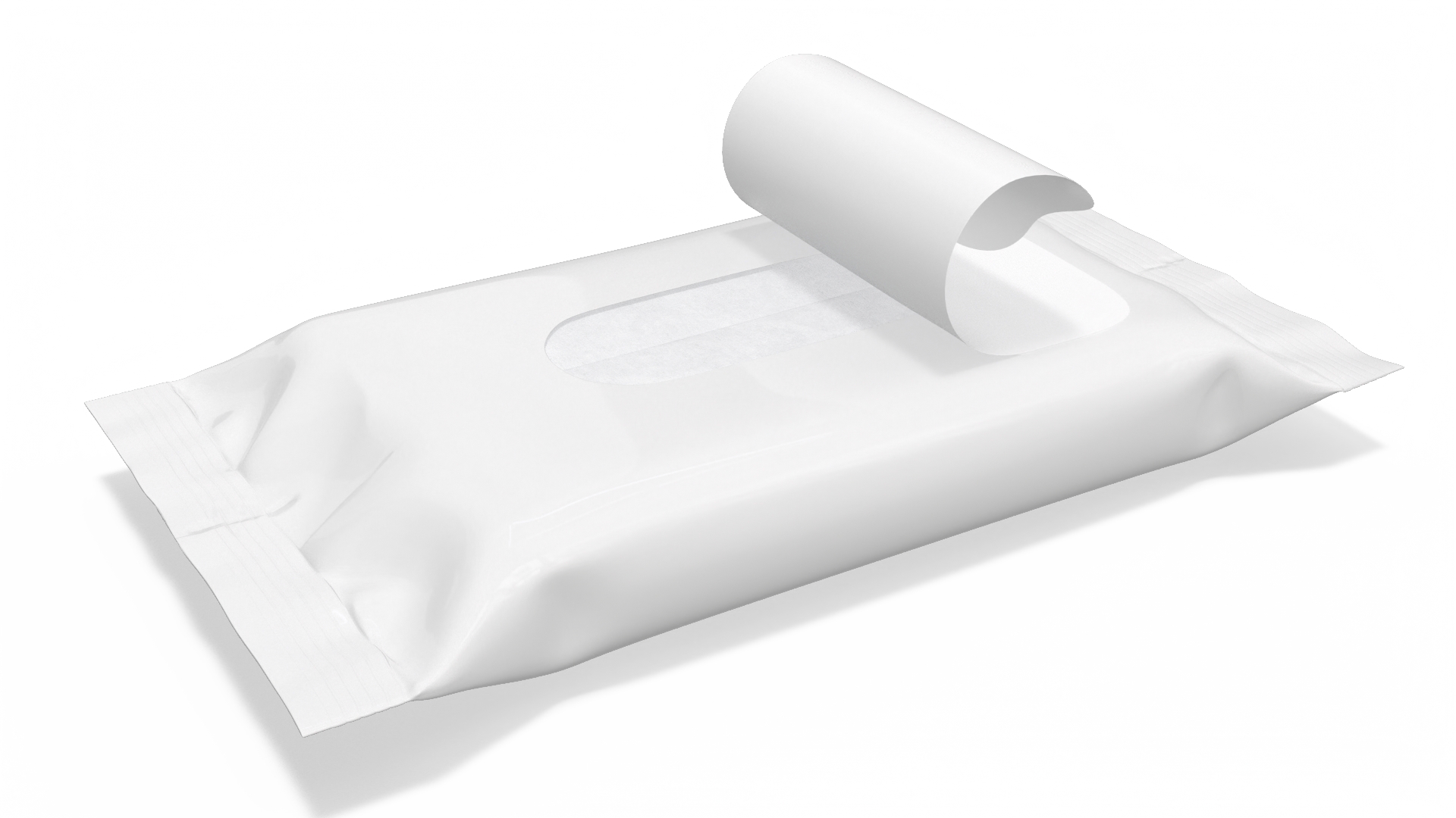 Small Package Wet Wipes with Open Label 3D model