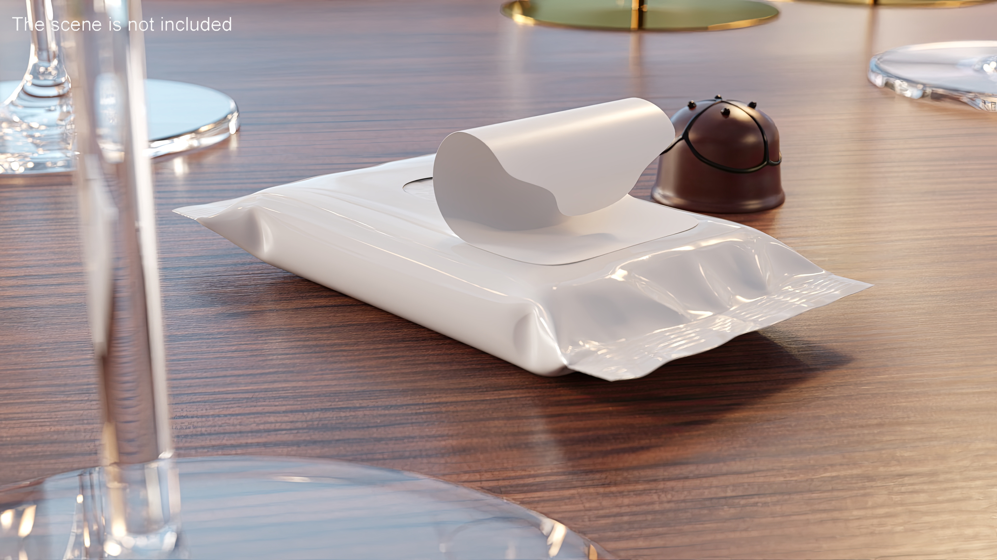 Small Package Wet Wipes with Open Label 3D model