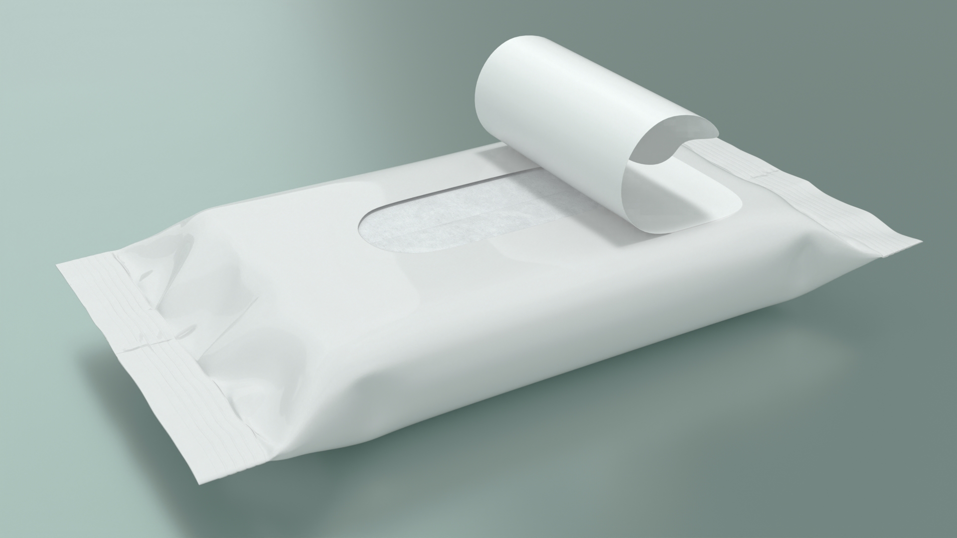 Small Package Wet Wipes with Open Label 3D model