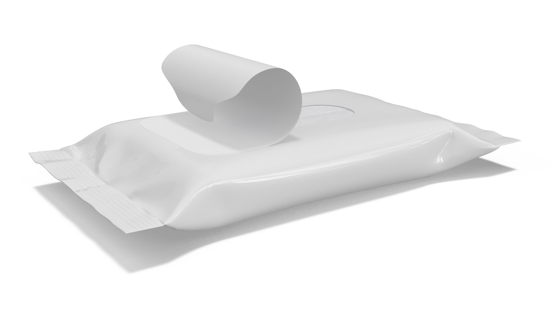 Small Package Wet Wipes with Open Label 3D model
