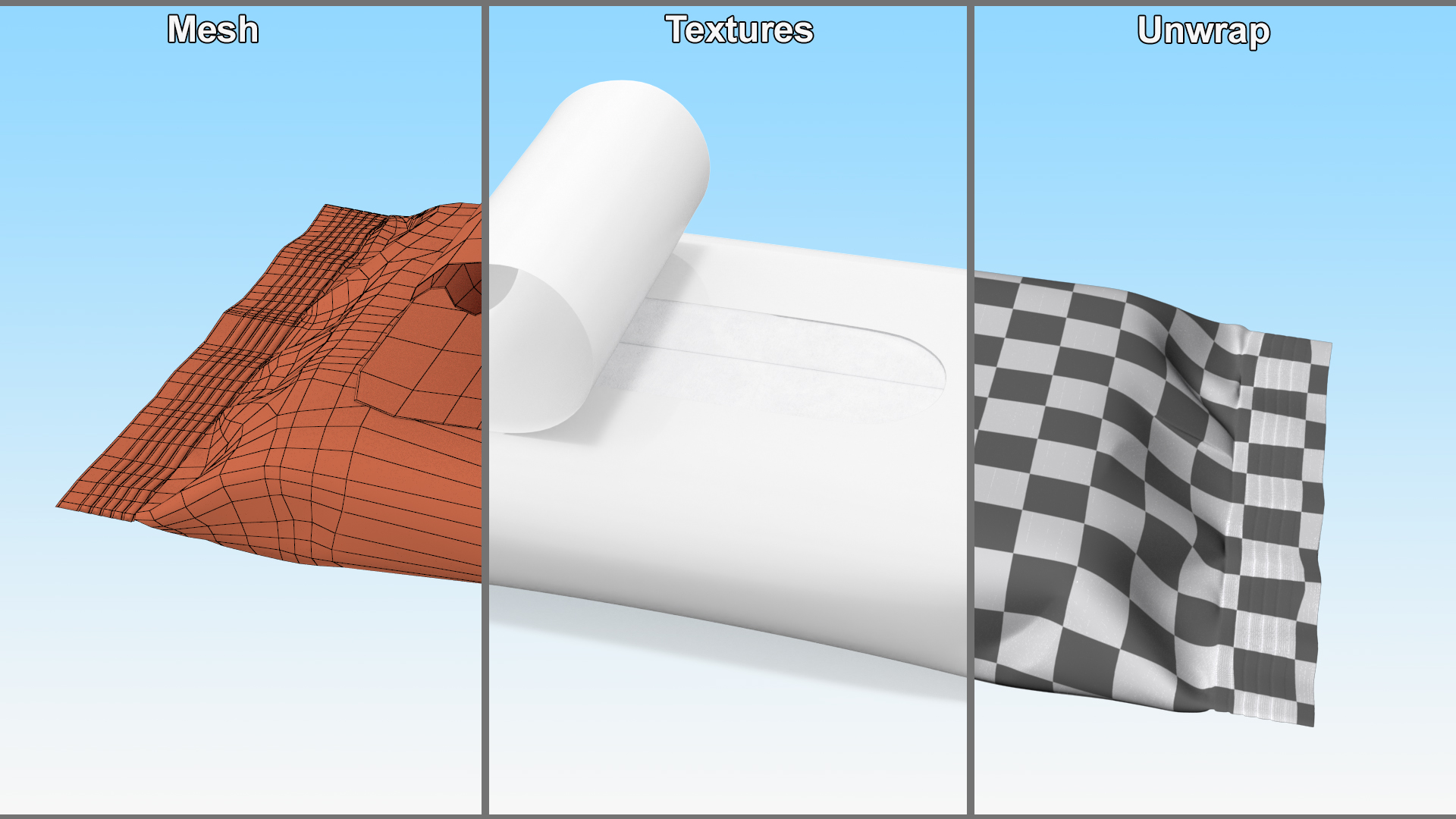 Small Package Wet Wipes with Open Label 3D model