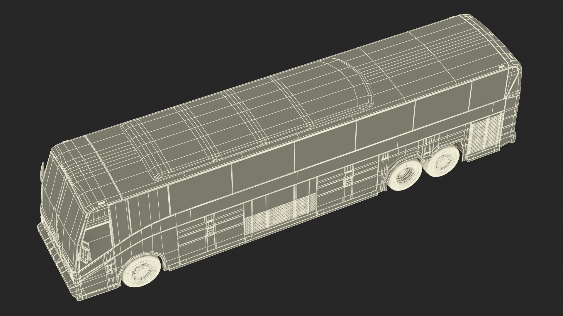 3D Charter Bus Rigged model