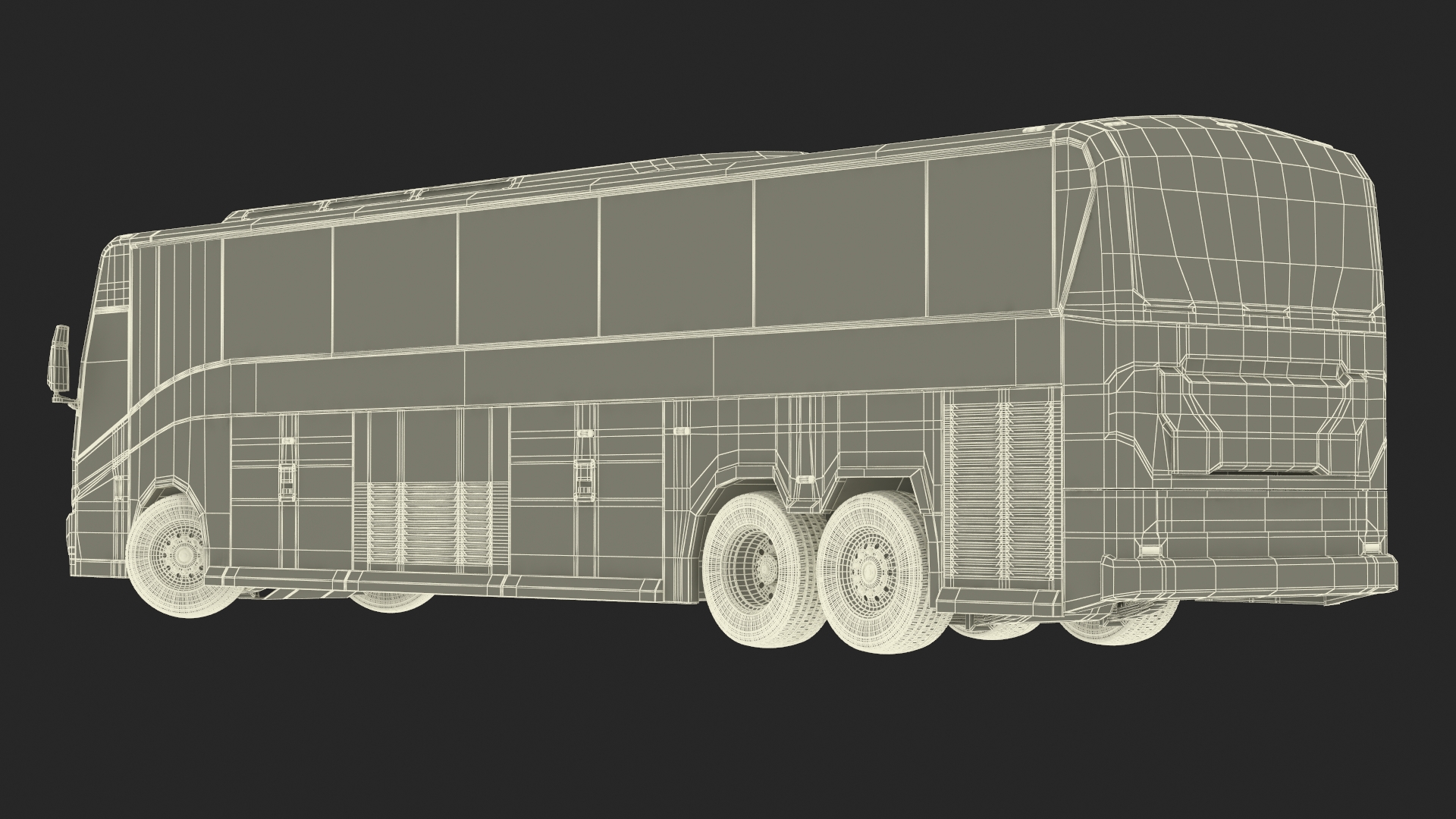 3D Charter Bus Rigged model