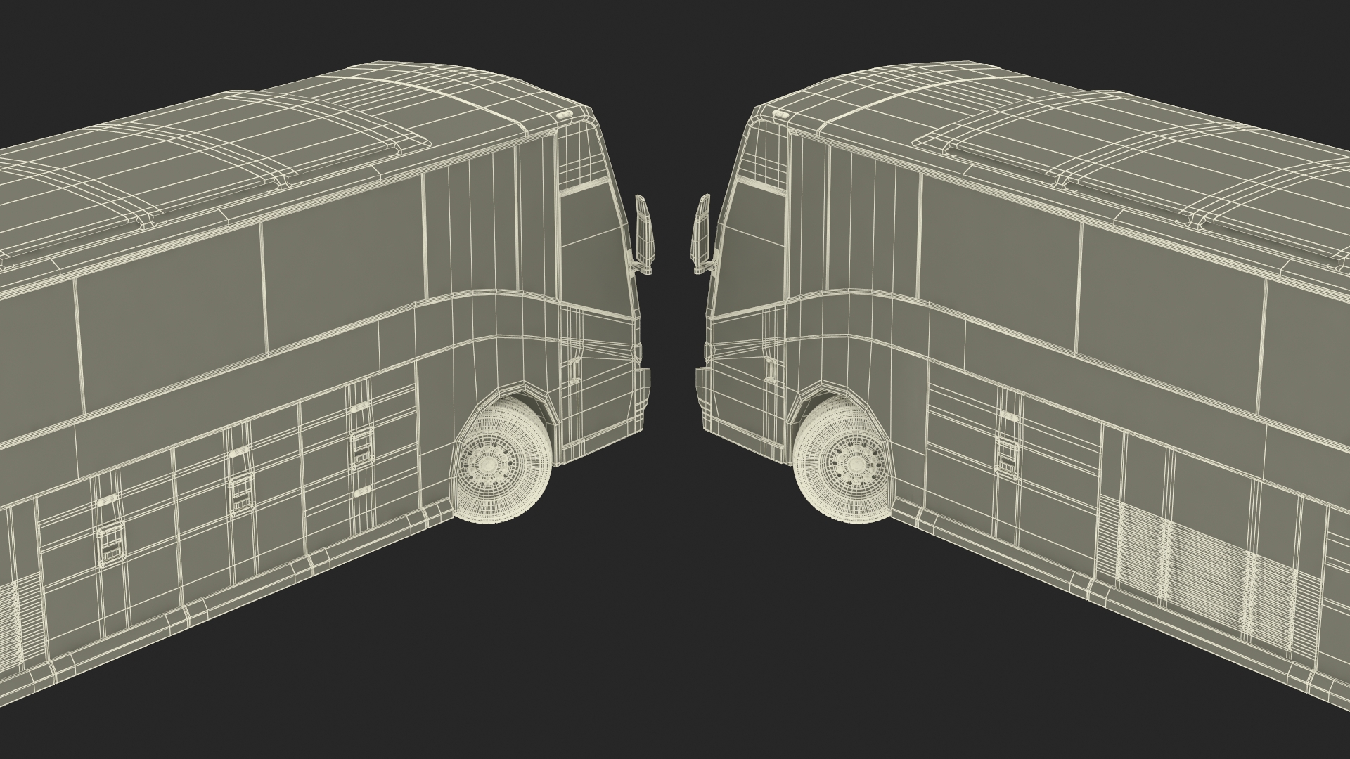3D Charter Bus Rigged model