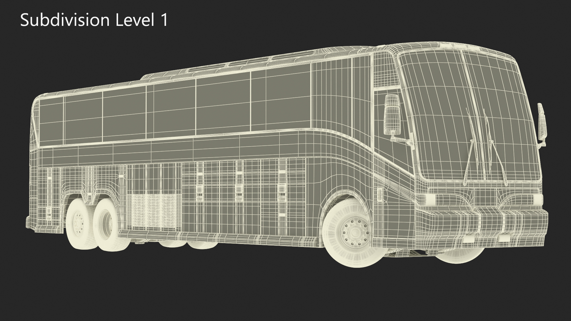 3D Charter Bus Rigged model