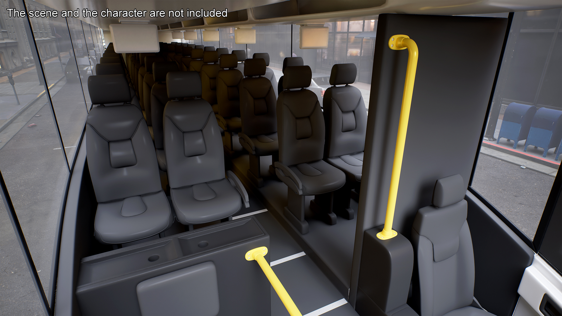 3D Charter Bus Rigged model