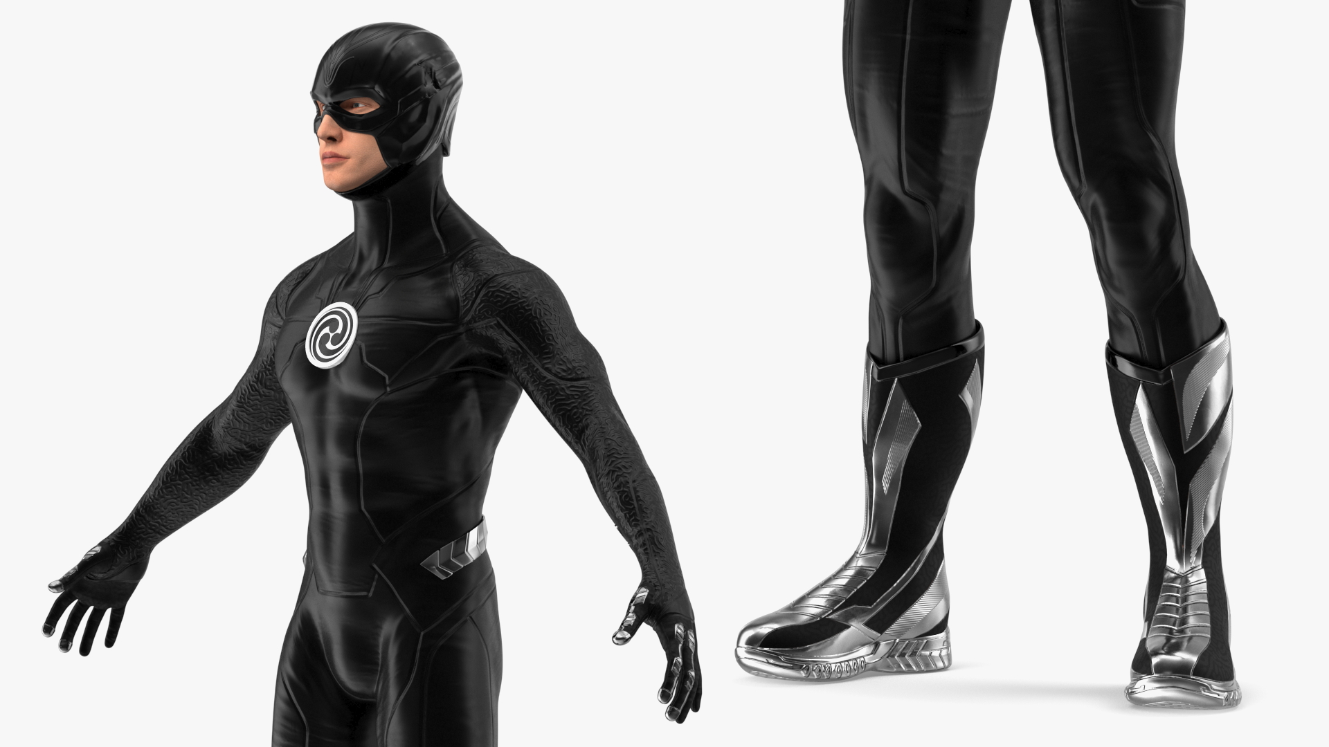 3D Black Suit Superhero Rigged for Cinema 4D