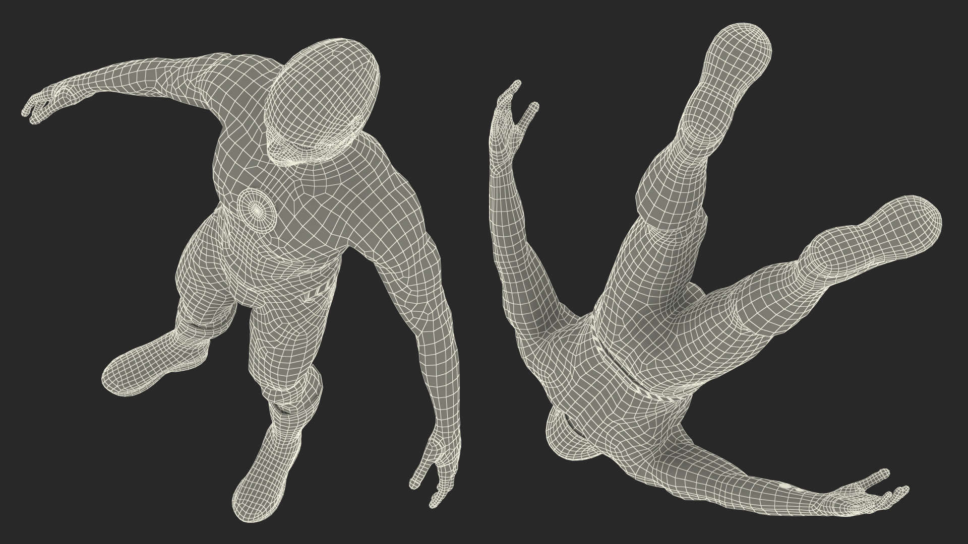 3D Black Suit Superhero Rigged for Cinema 4D