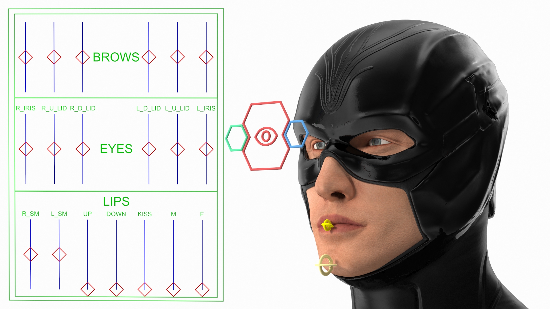 3D Black Suit Superhero Rigged for Cinema 4D