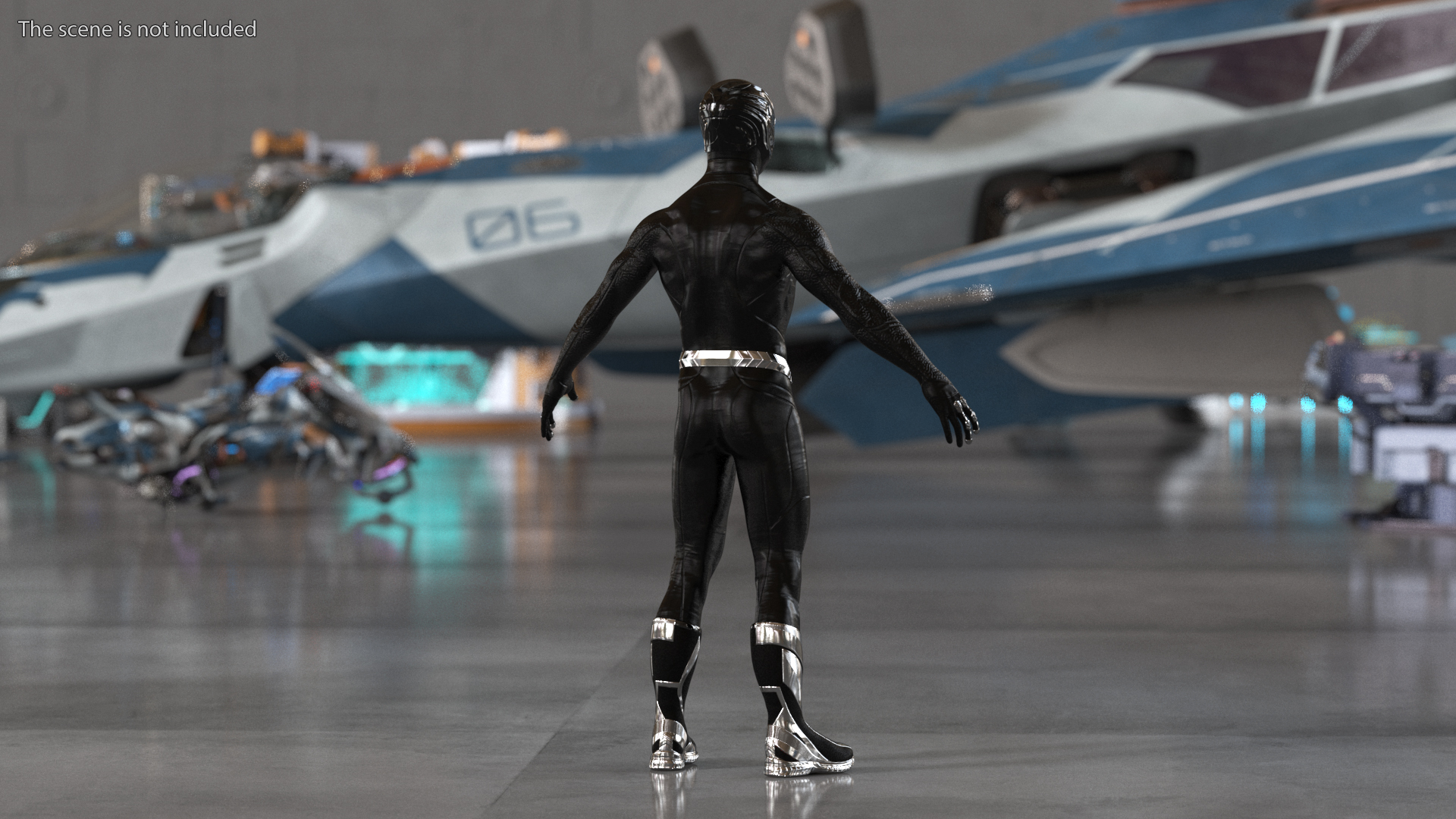 3D Black Suit Superhero Rigged for Cinema 4D
