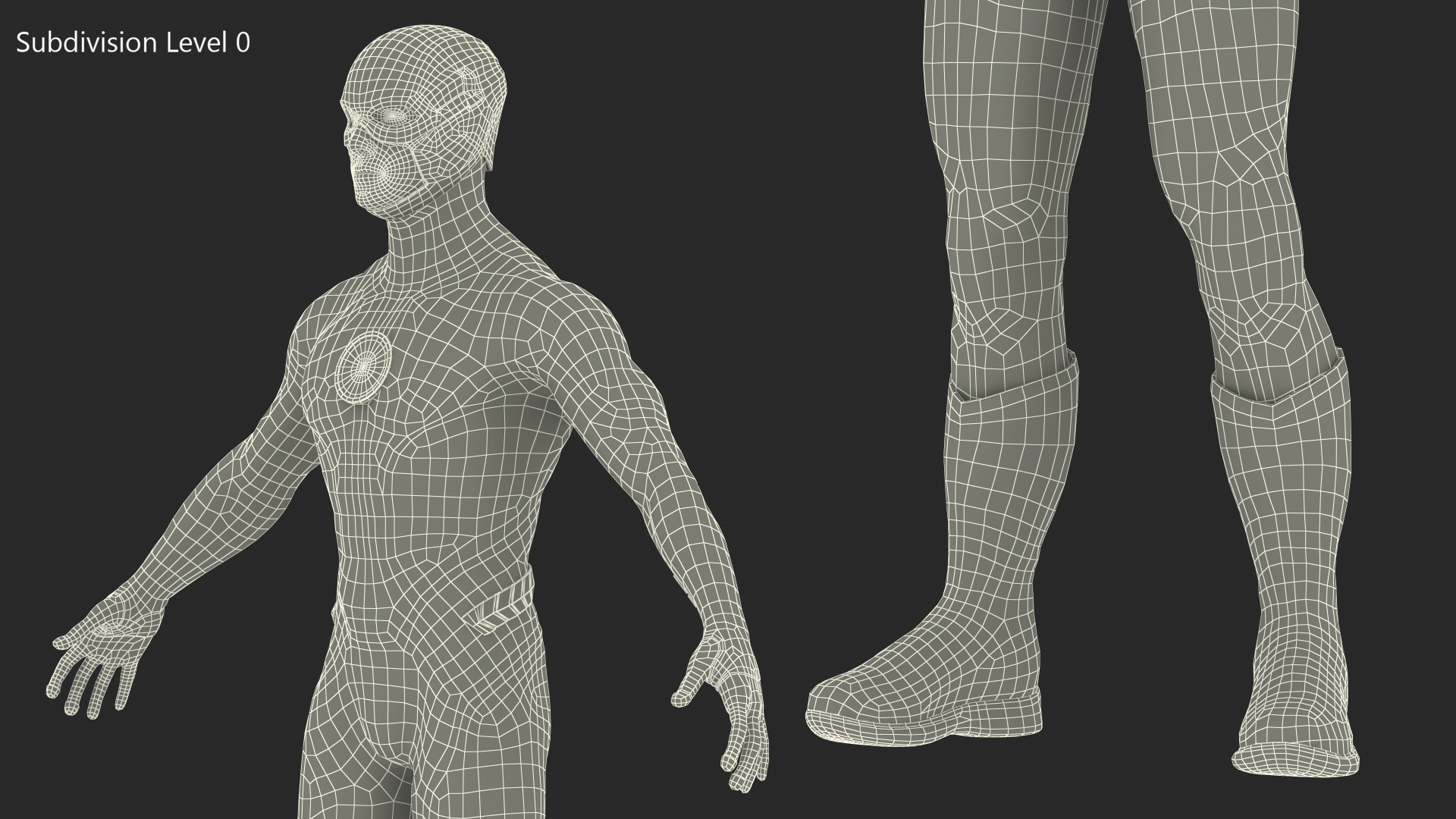 3D Black Suit Superhero Rigged for Cinema 4D