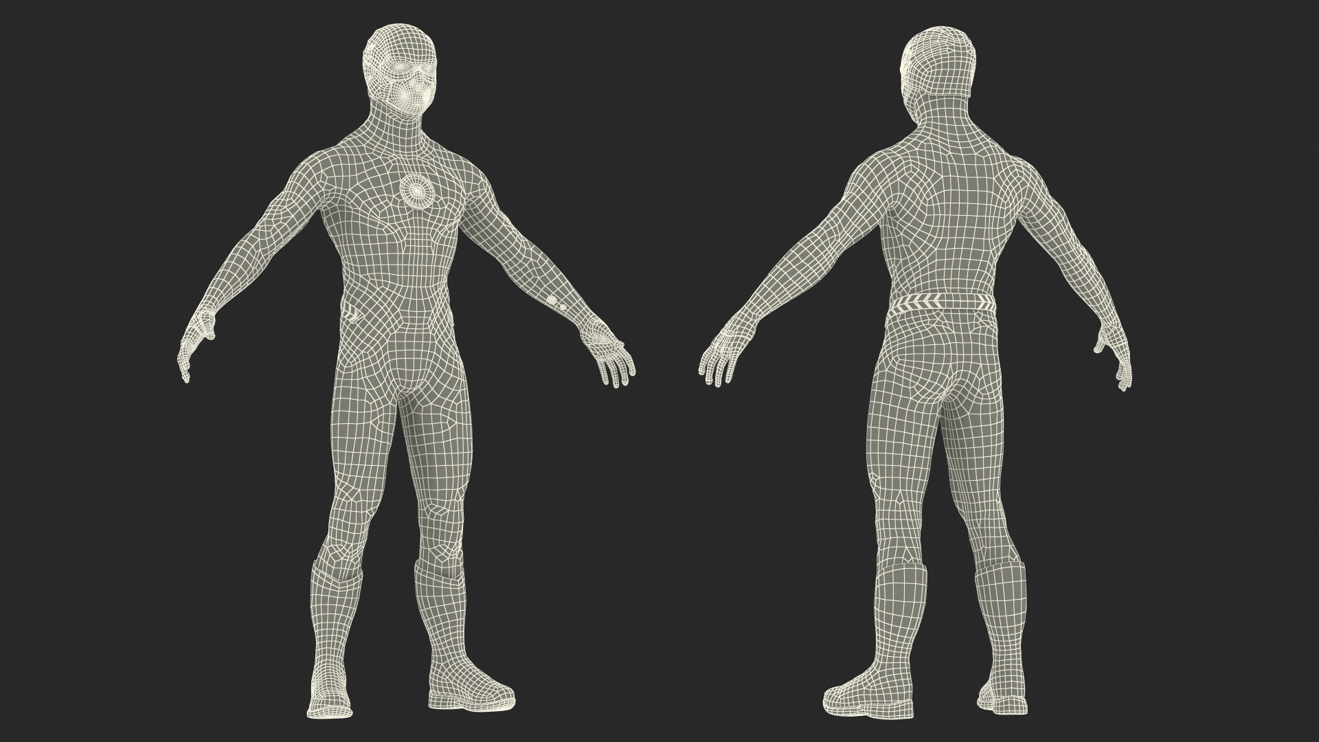 3D Black Suit Superhero Rigged for Cinema 4D