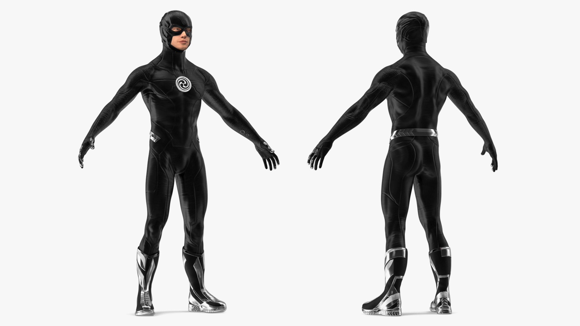 3D Black Suit Superhero Rigged for Cinema 4D