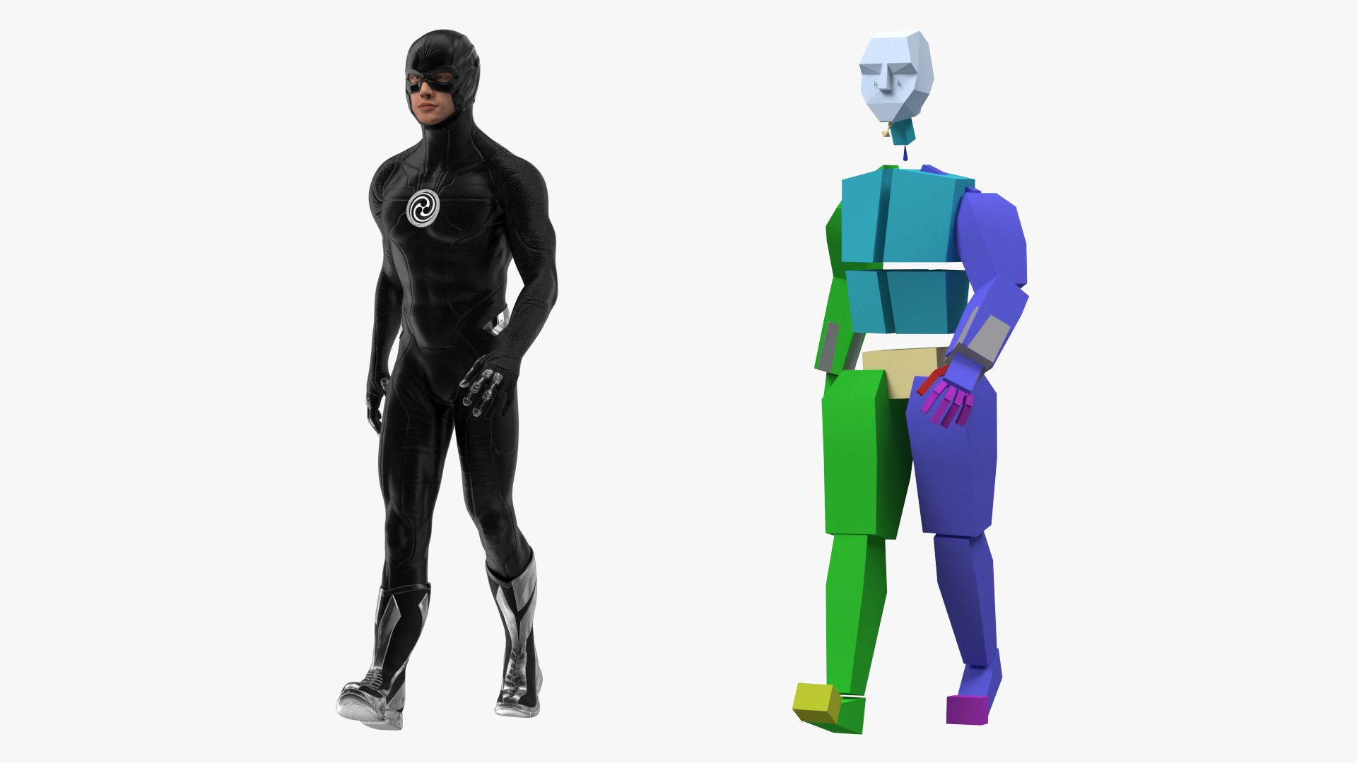 3D Black Suit Superhero Rigged for Cinema 4D