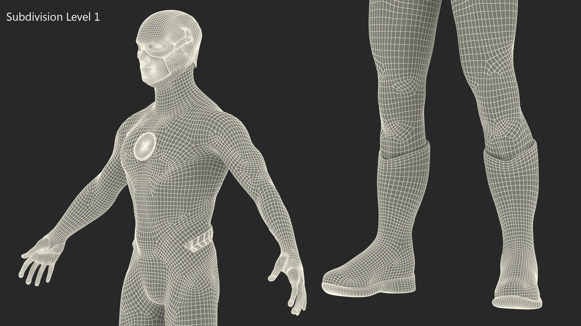 3D Black Suit Superhero Rigged for Cinema 4D