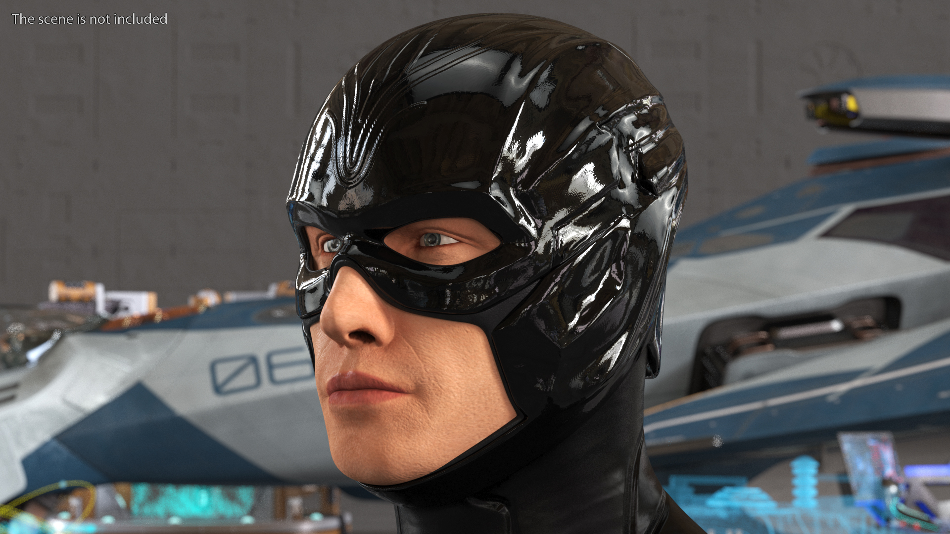 3D Black Suit Superhero Rigged for Cinema 4D