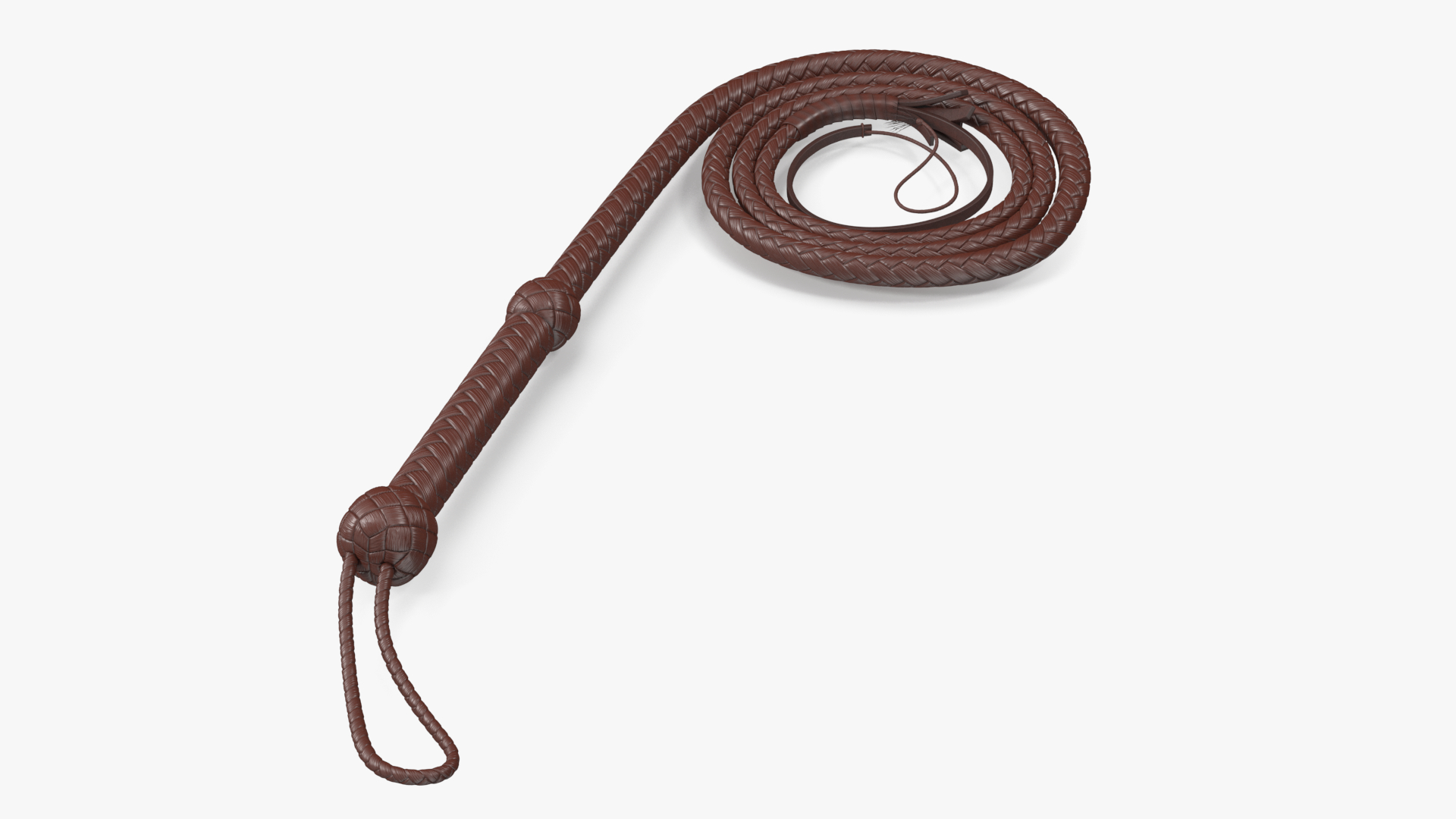 Brown Cowboy Whip Curved 3D model