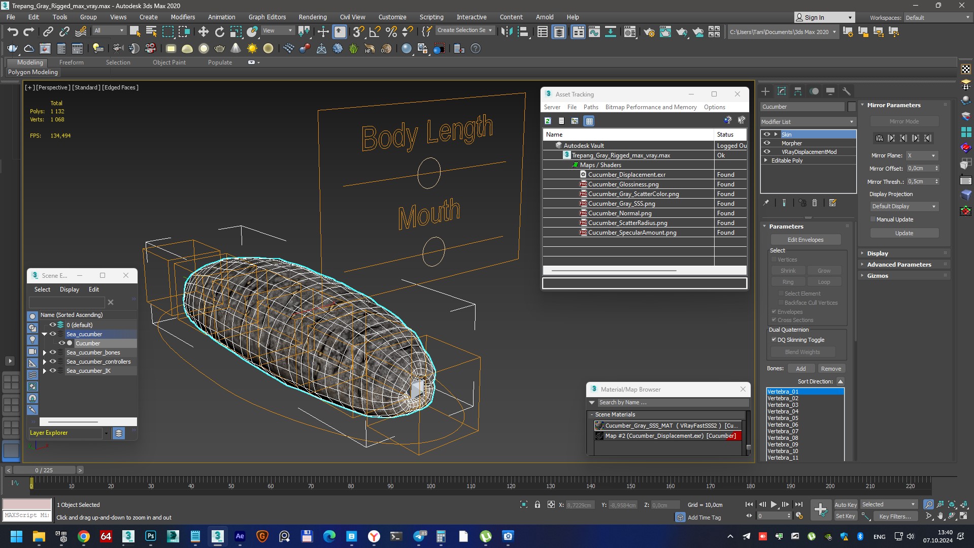 Trepang Gray Rigged 3D model