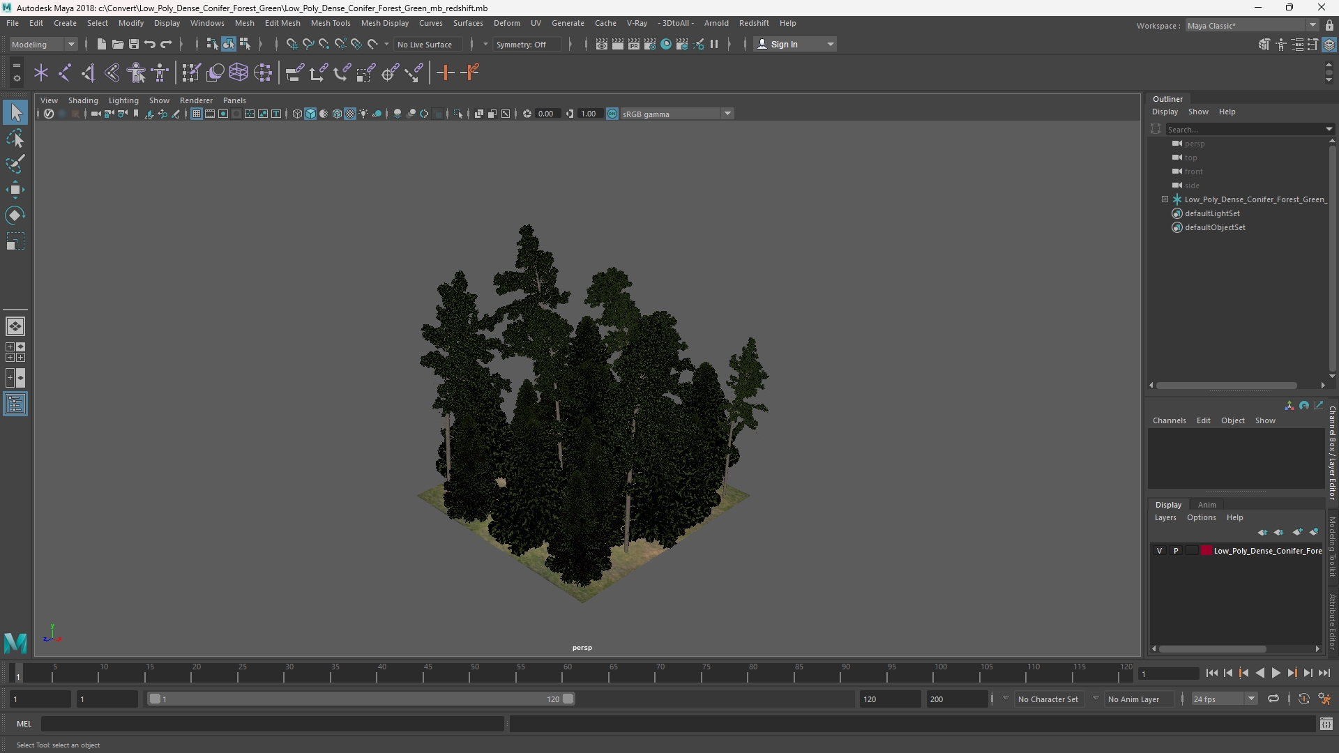 Low Poly Dense Conifer Forest Green - view 11