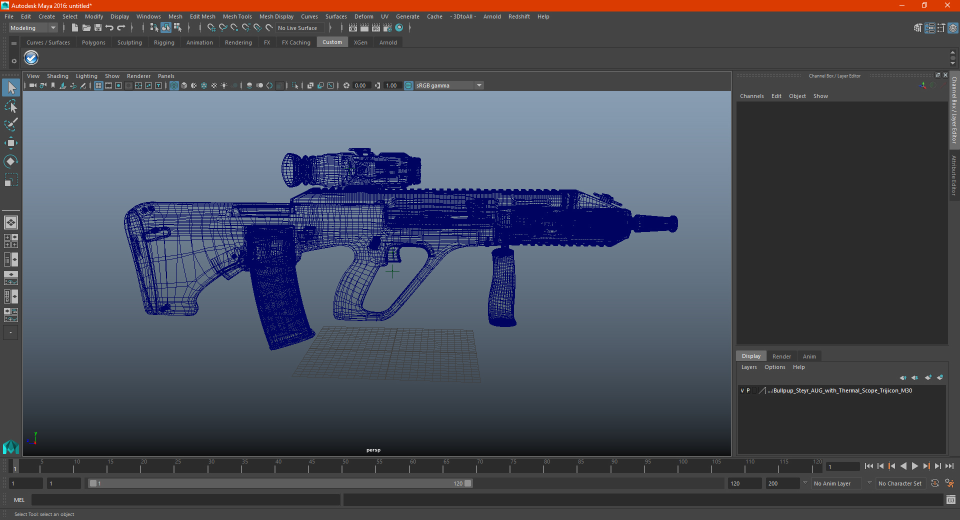 3D Bullpup Steyr AUG with Thermal Scope Trijicon M300W