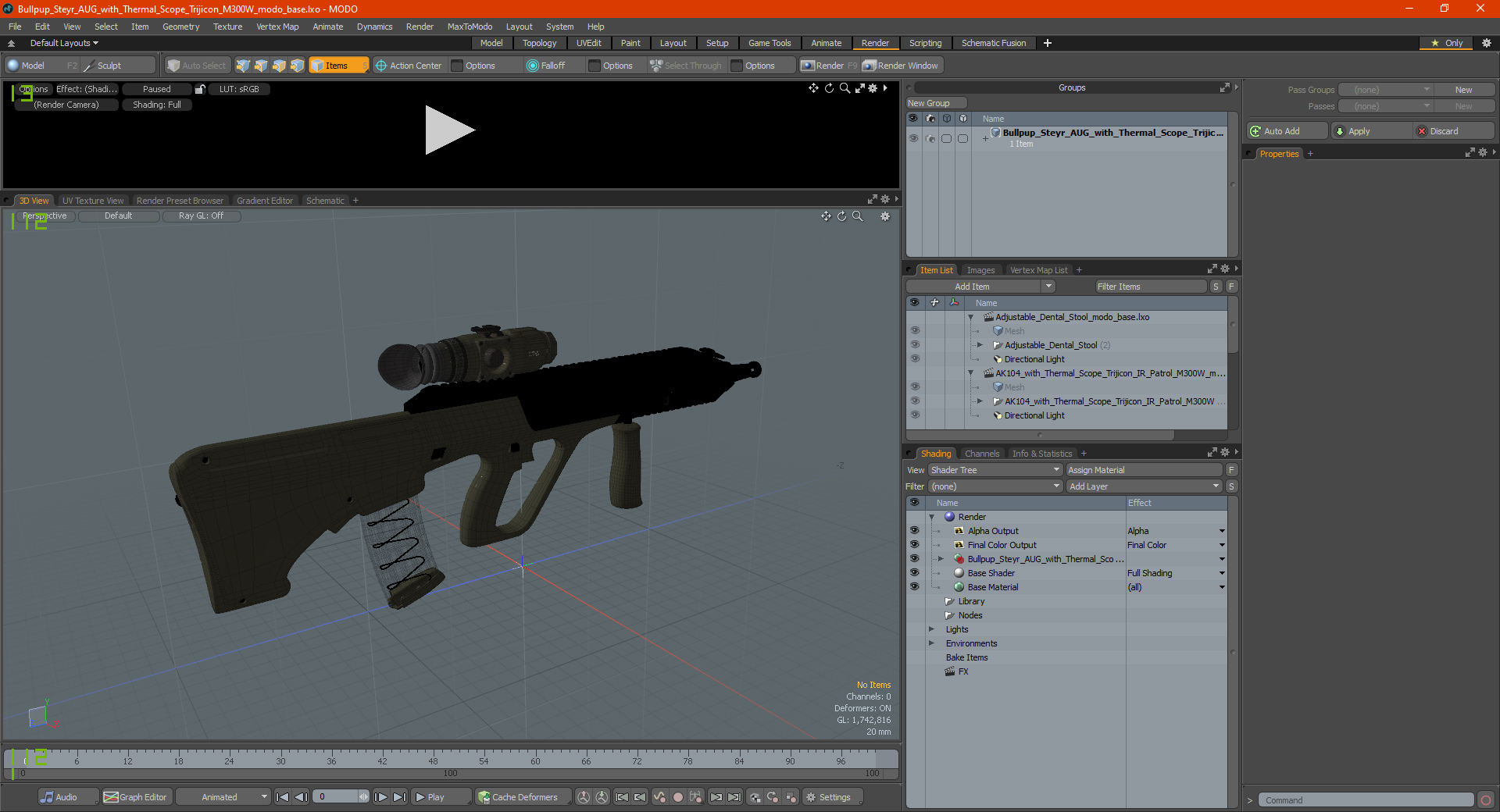 3D Bullpup Steyr AUG with Thermal Scope Trijicon M300W