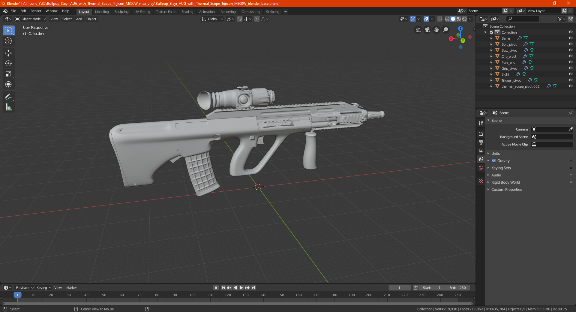 3D Bullpup Steyr AUG with Thermal Scope Trijicon M300W