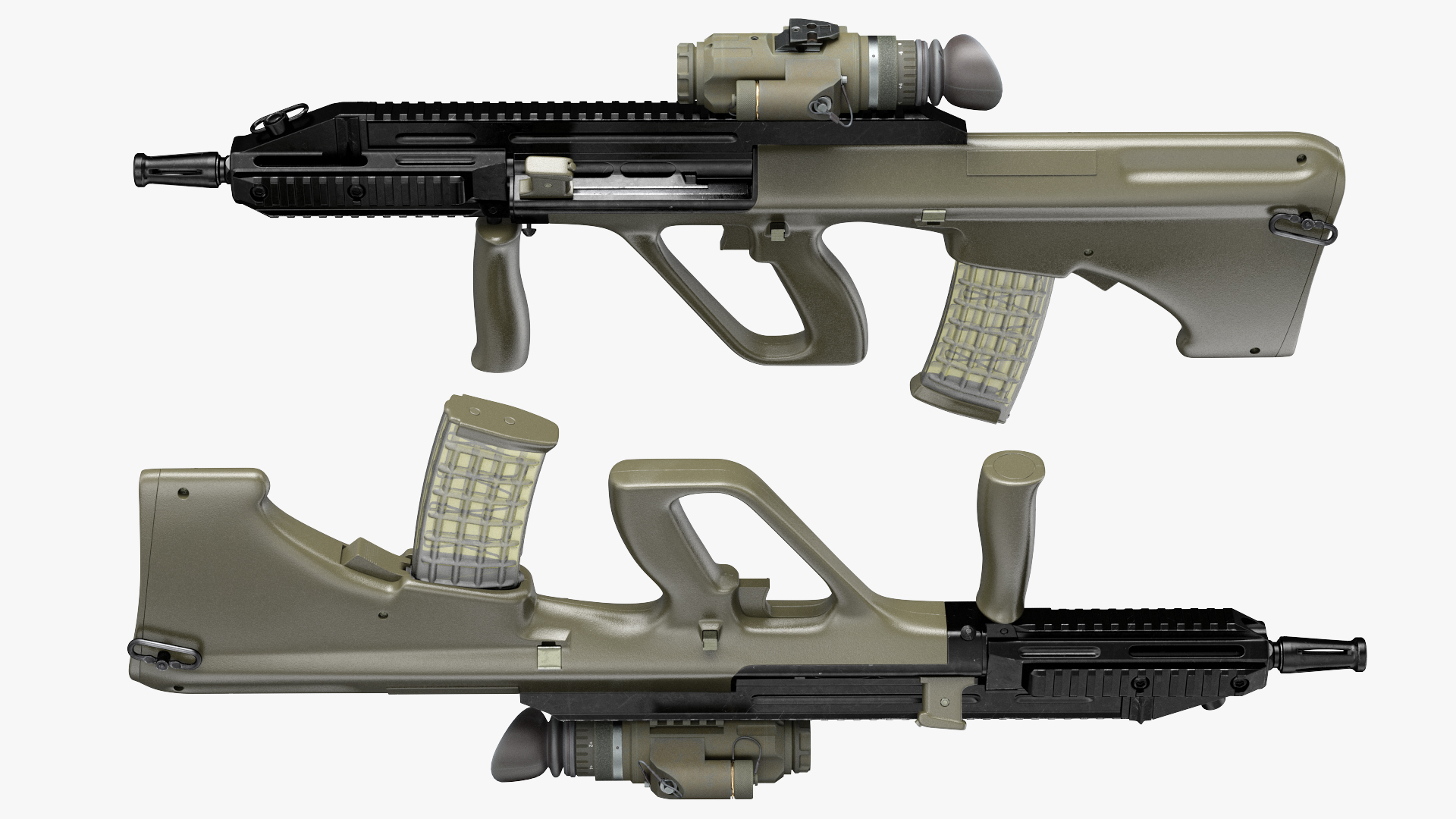 3D Bullpup Steyr AUG with Thermal Scope Trijicon M300W