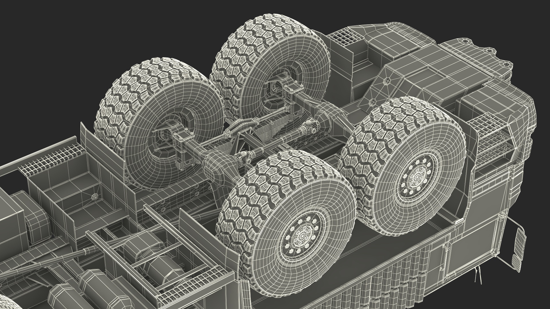 Powerful Duty Truck with Lowboy Trailer and Bulldozers 3D model