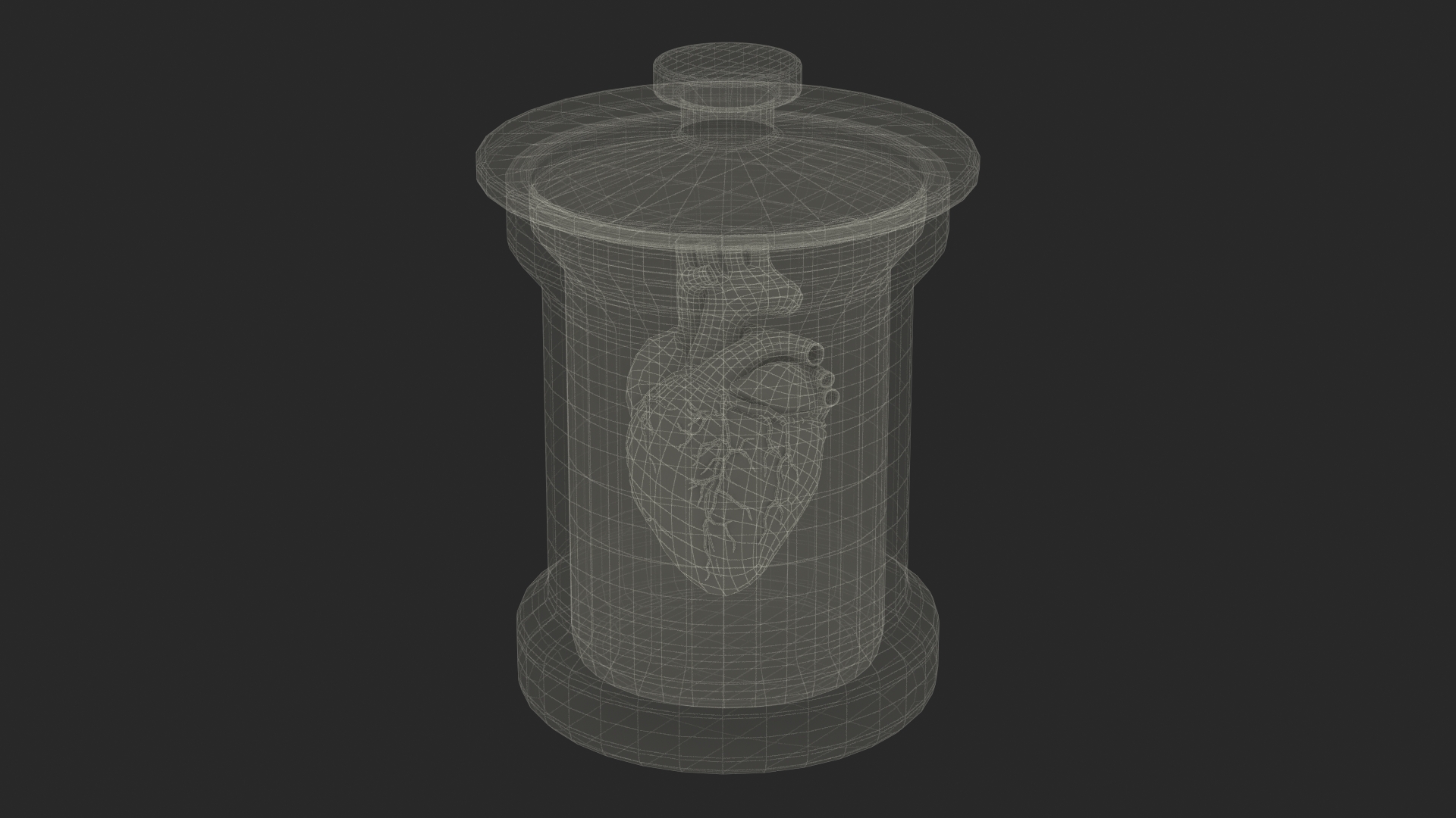 Human Heart in Glass Jar 3D model