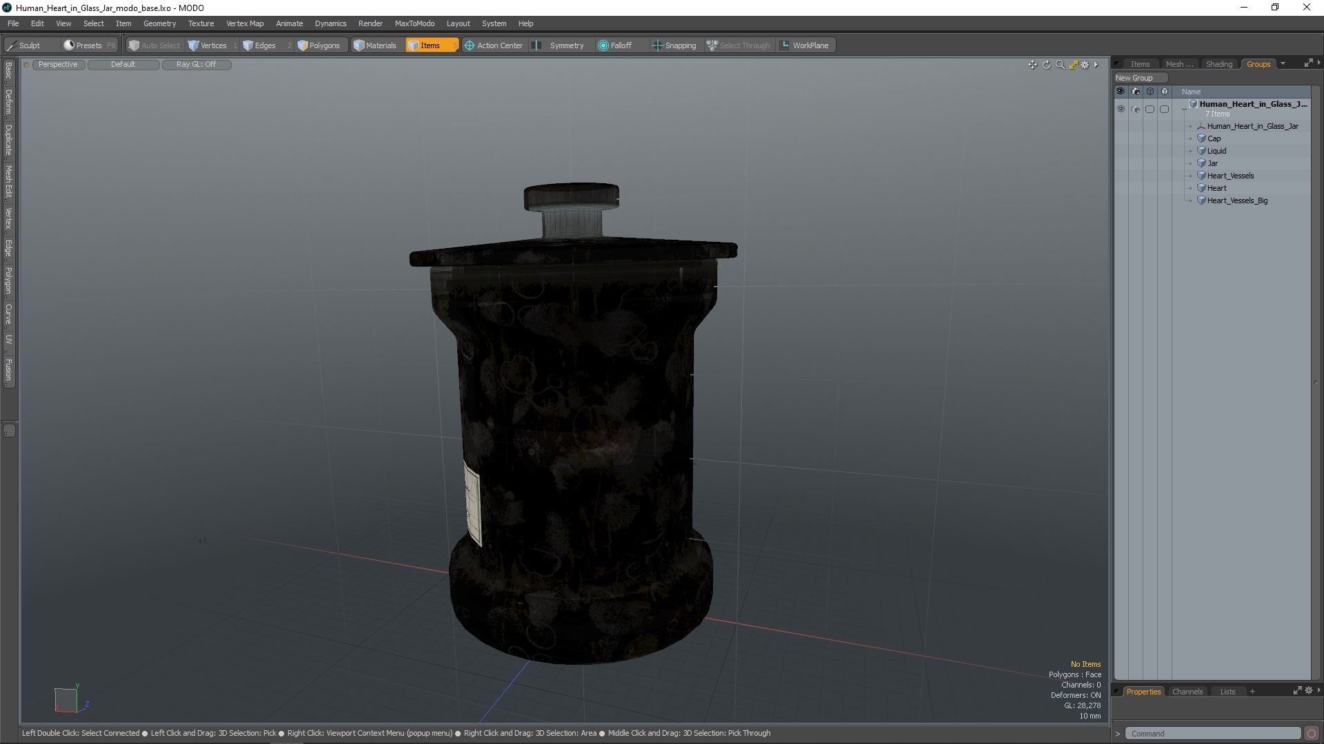 Human Heart in Glass Jar 3D model