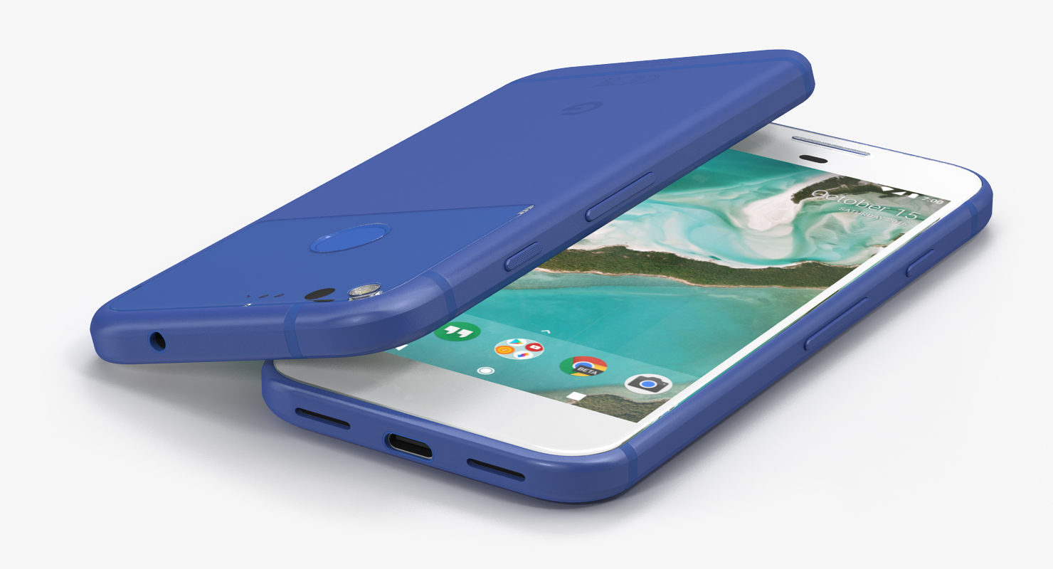 3D model Google Pixel Phone Really Blue