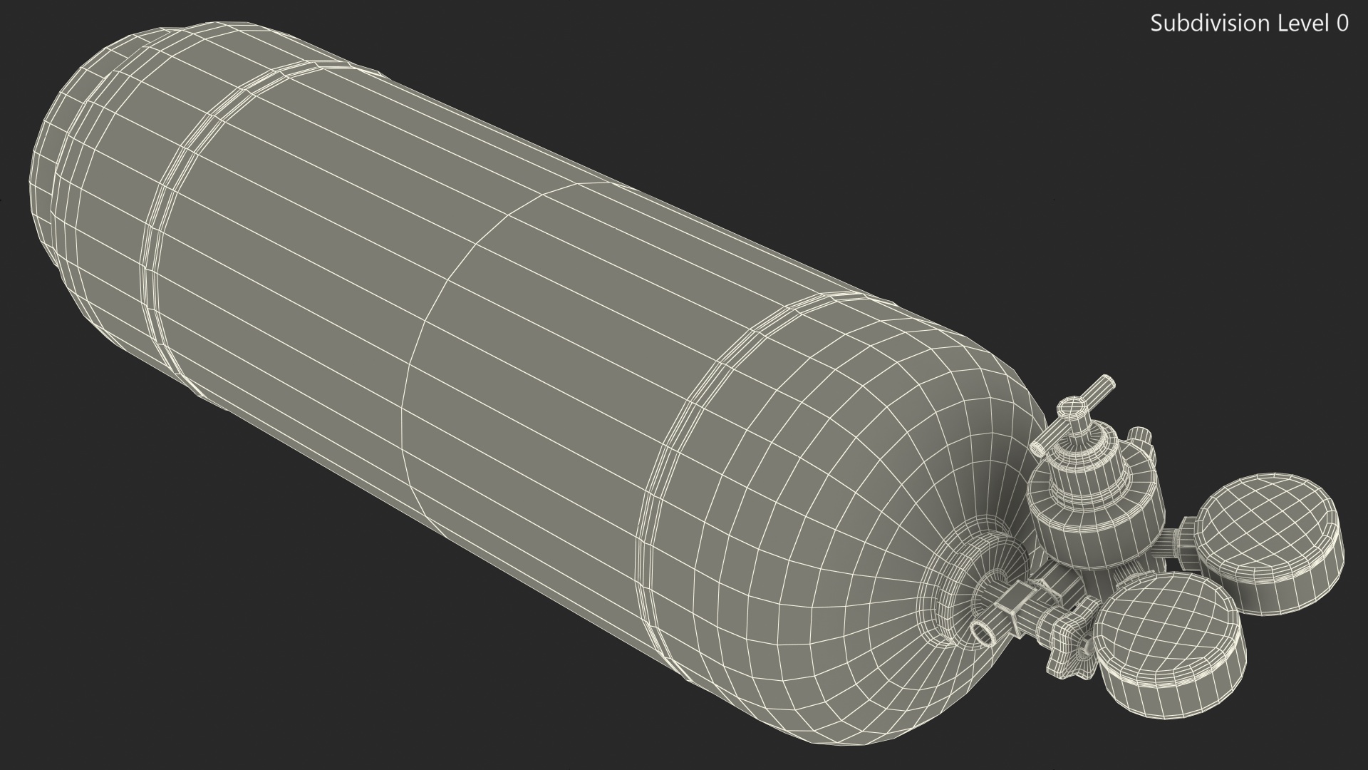 Acetylene Gas Cylinder with Regulator 3D