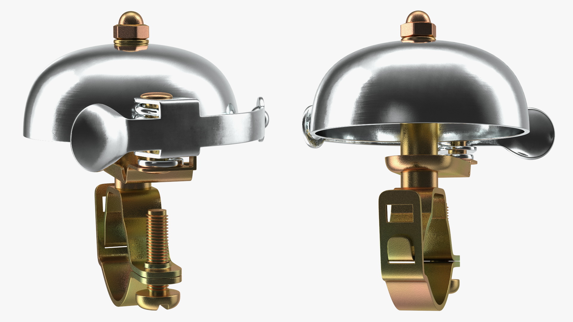 Retro Bicycle Bell Stainless Steel 3D model