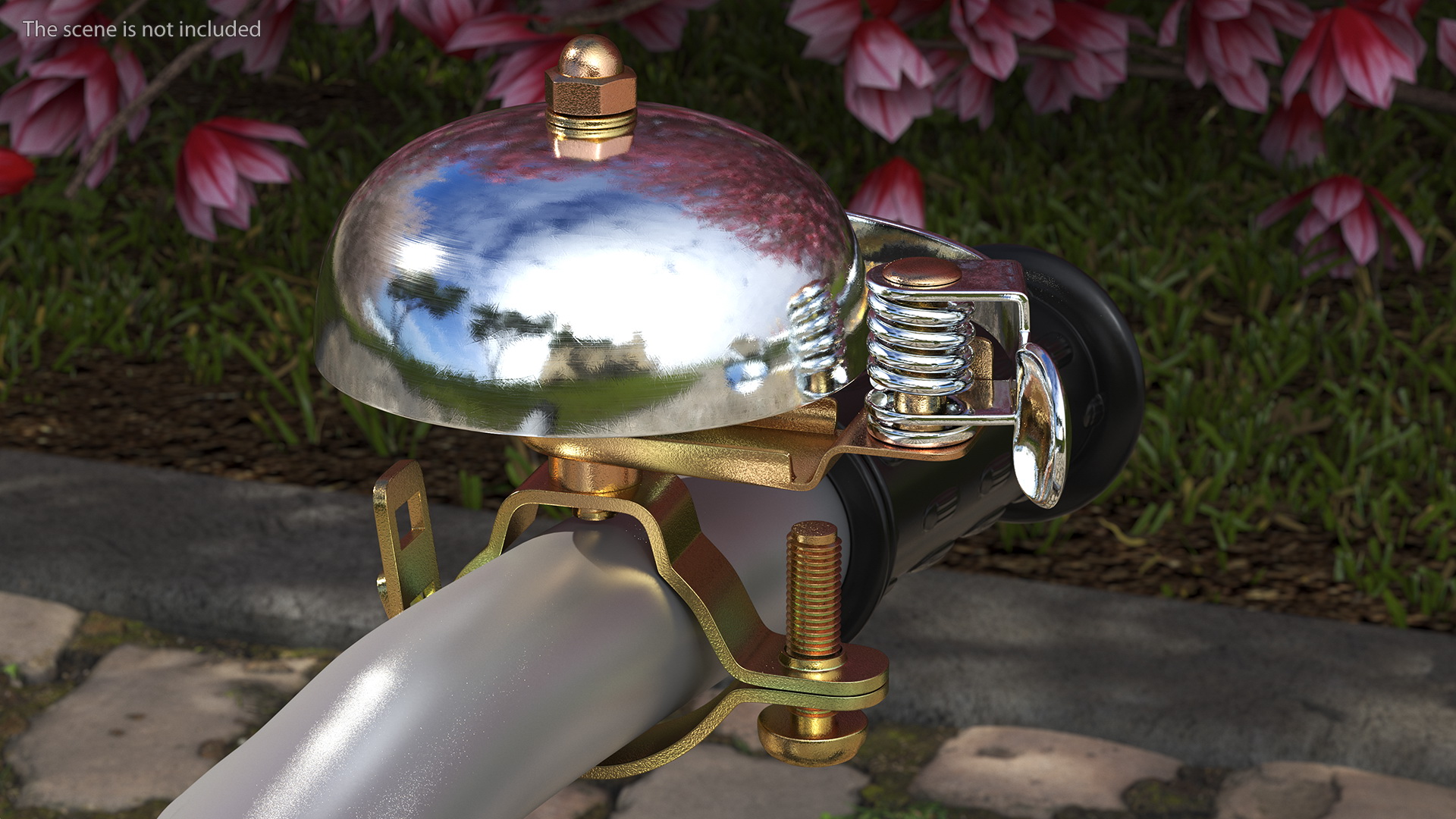 Retro Bicycle Bell Stainless Steel 3D model
