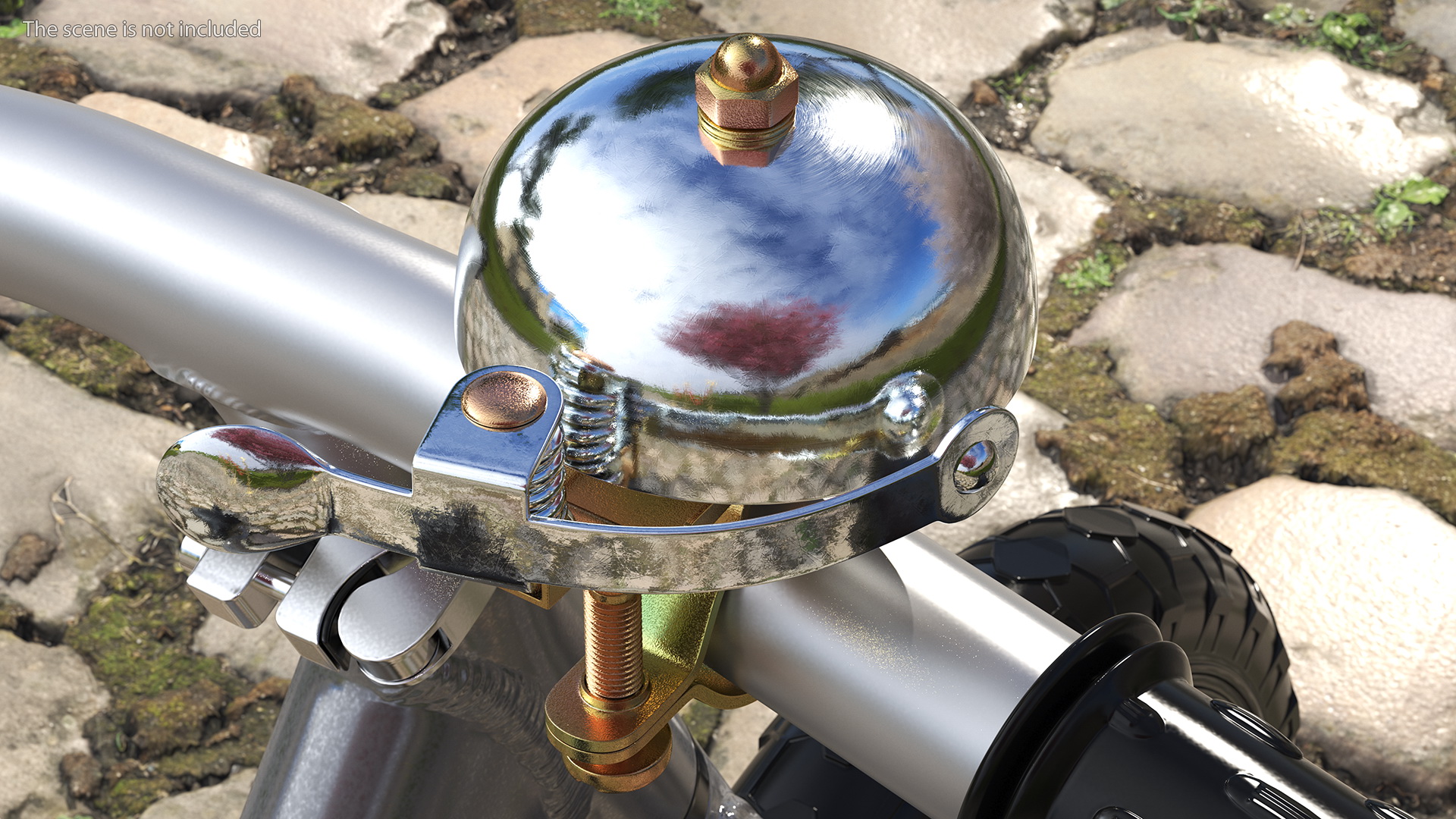 Retro Bicycle Bell Stainless Steel 3D model