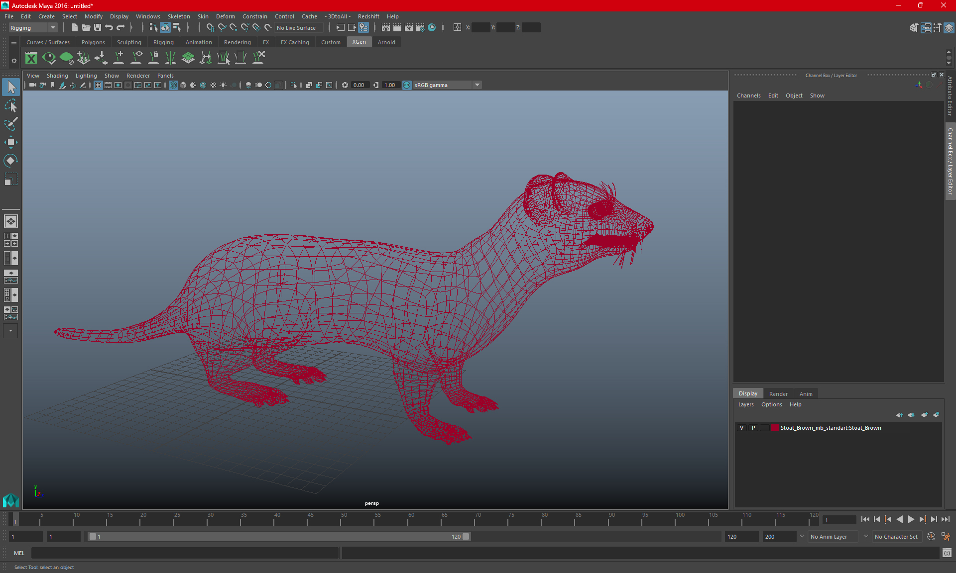 3D Stoat Brown