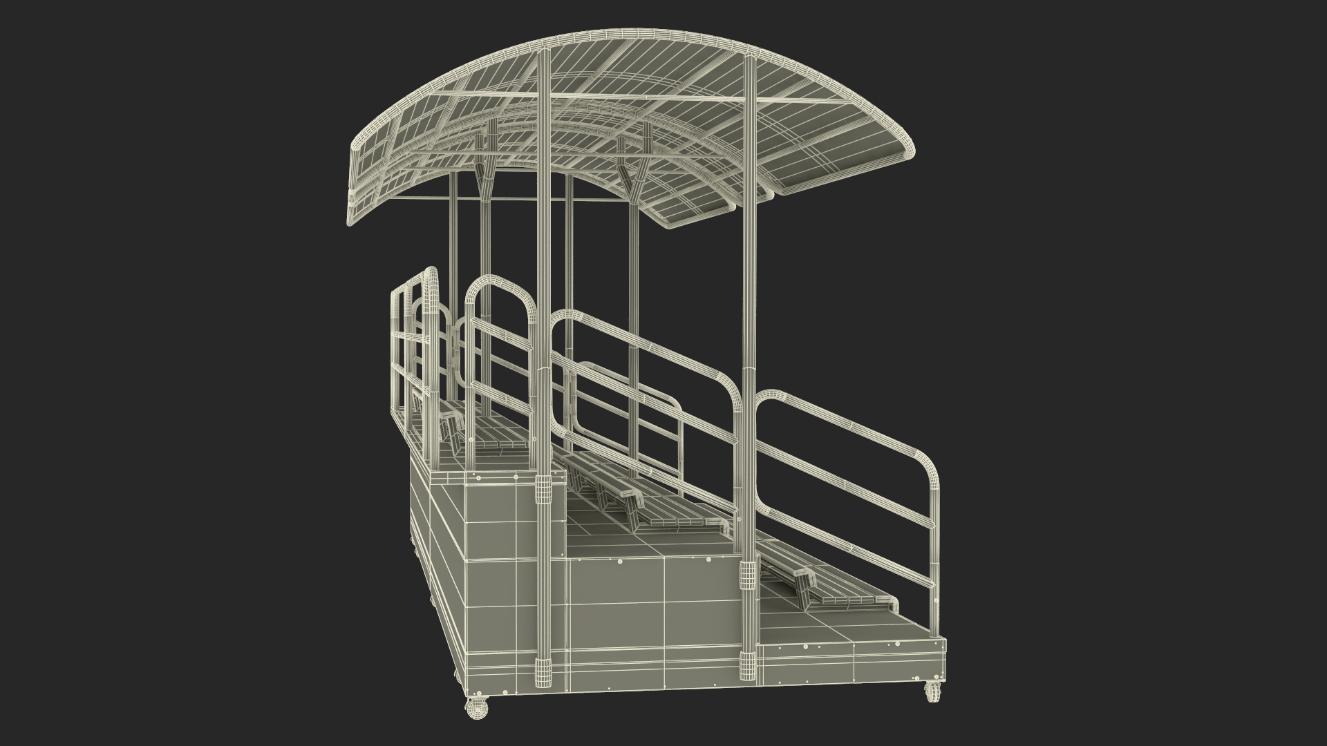 3D Outdoor Movable Grandstand with Canopy Roof model