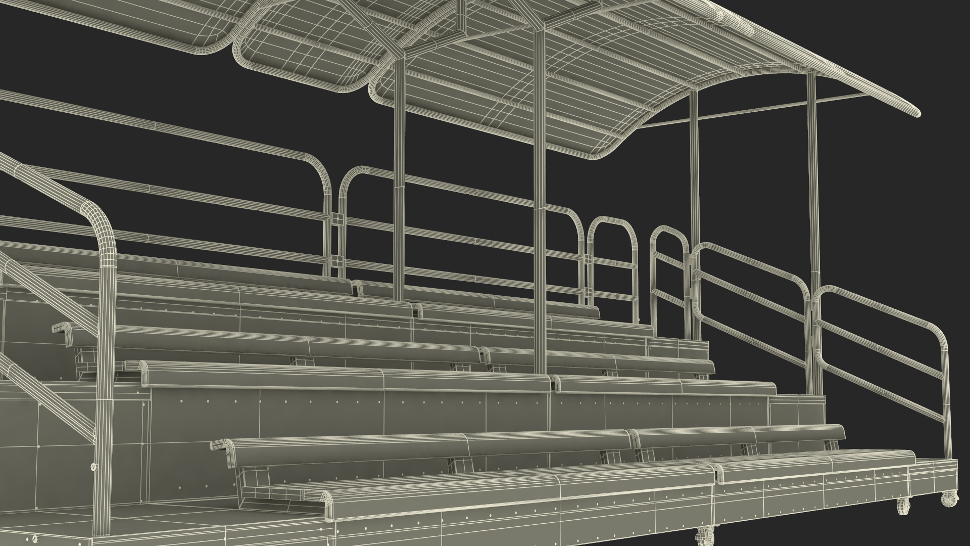 3D Outdoor Movable Grandstand with Canopy Roof model