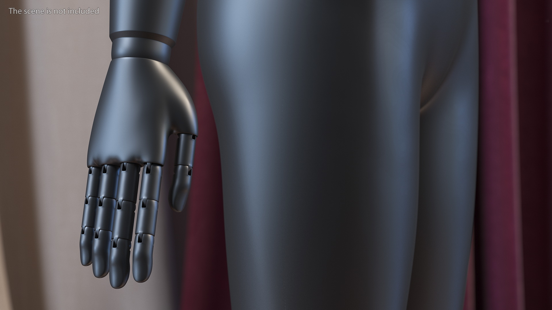 Flexible Child Mannequin Black Rigged 3D