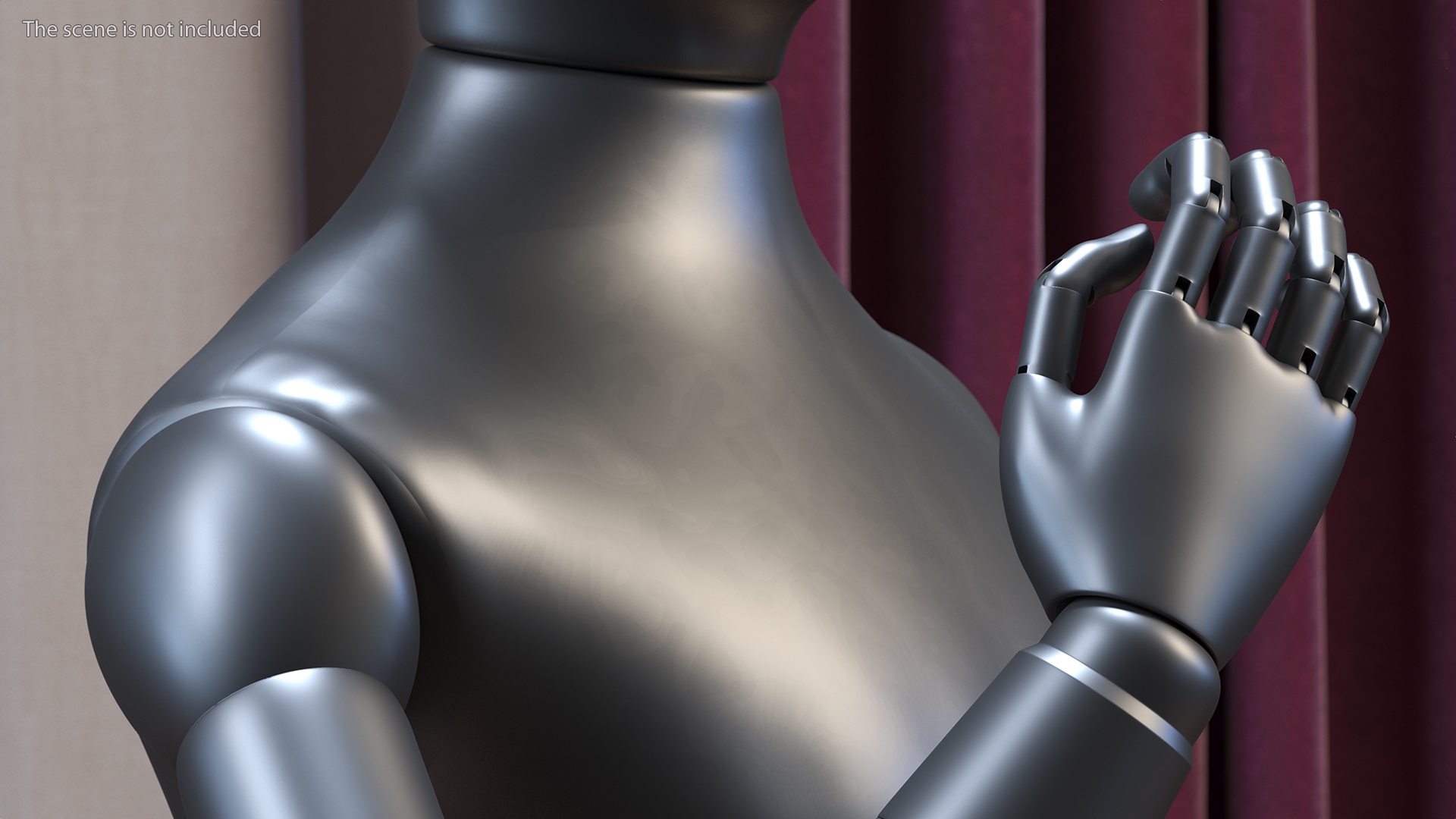 Flexible Child Mannequin Black Rigged 3D