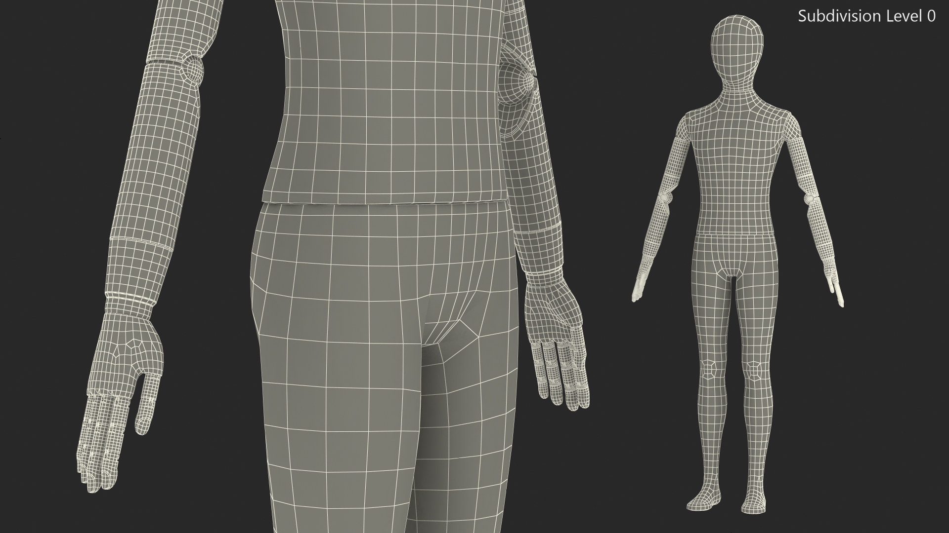 Flexible Child Mannequin Black Rigged 3D