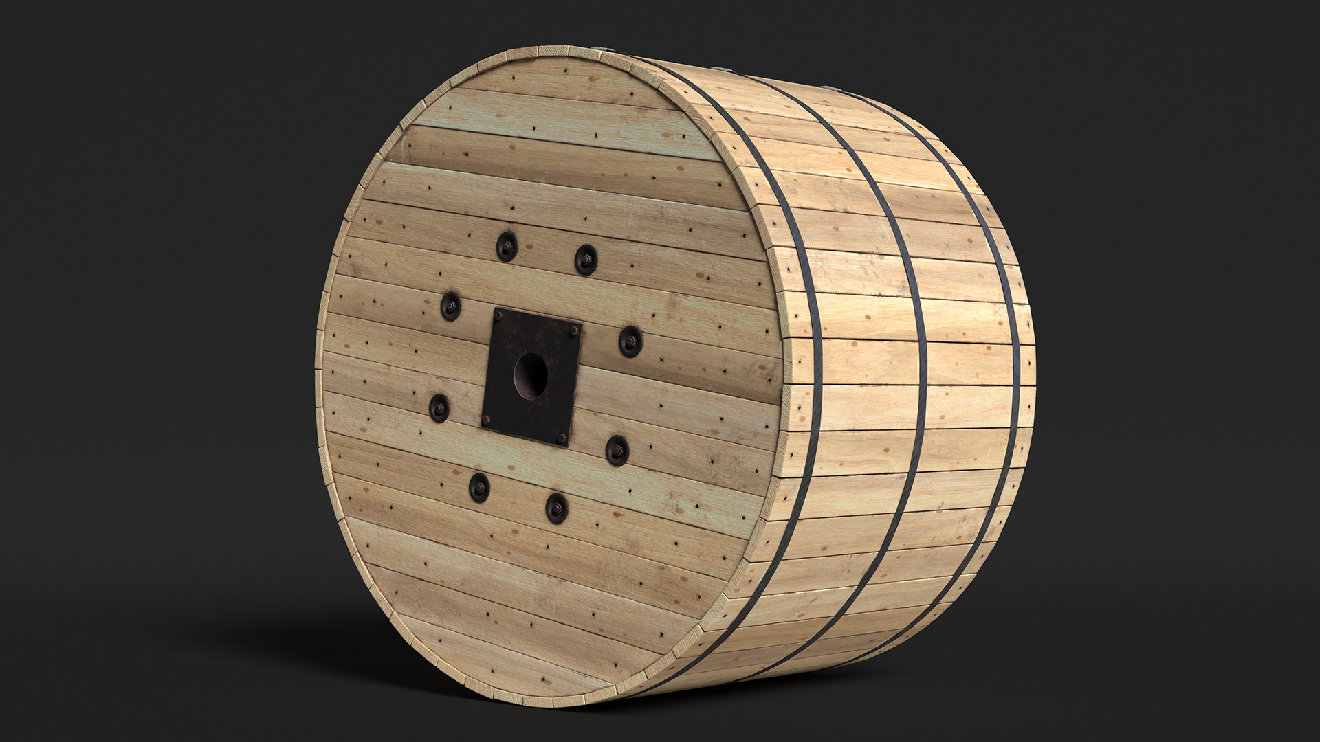 Wooden Cable Reel 3D