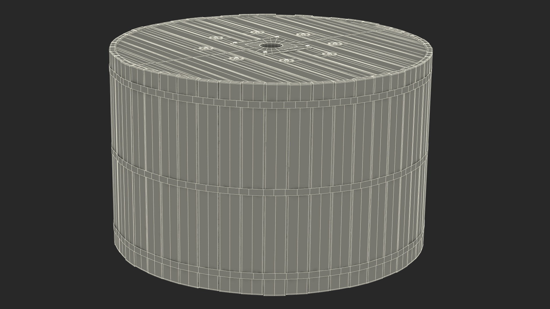 Wooden Cable Reel 3D