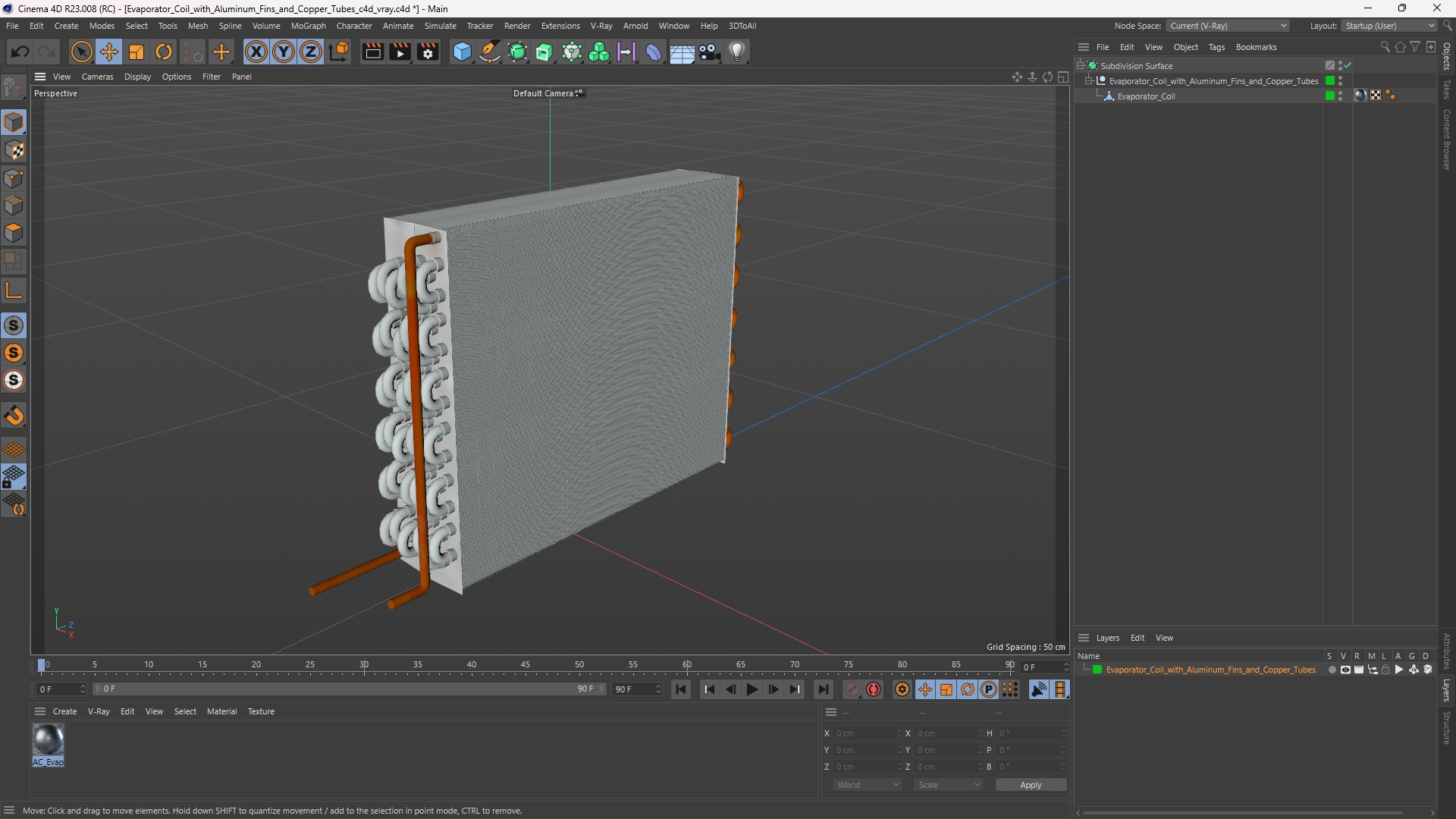 Evaporator Coil with Aluminum Fins and Copper Tubes, view 11