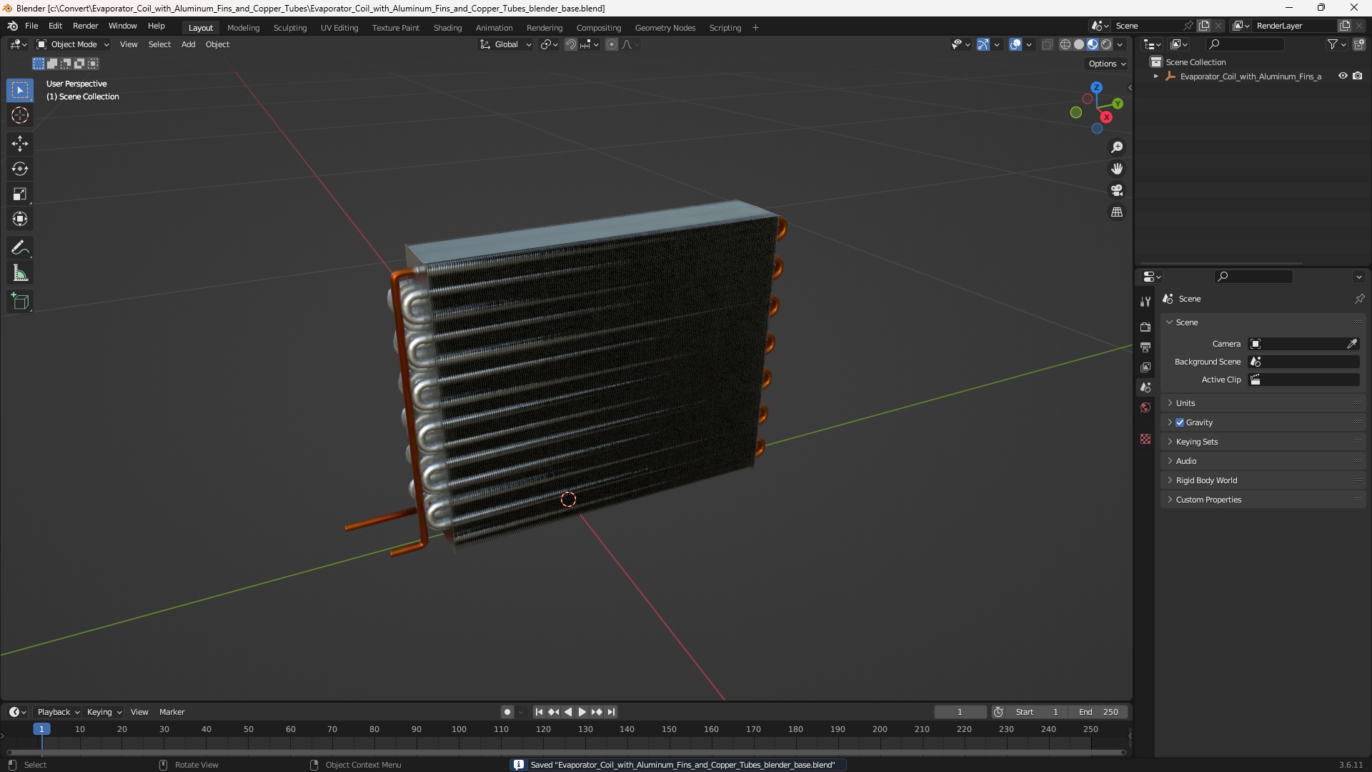 Evaporator Coil with Aluminum Fins and Copper Tubes, view 9