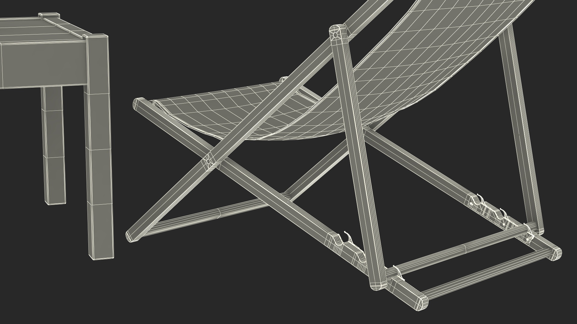 3D Beach Patio Chairs and Table model