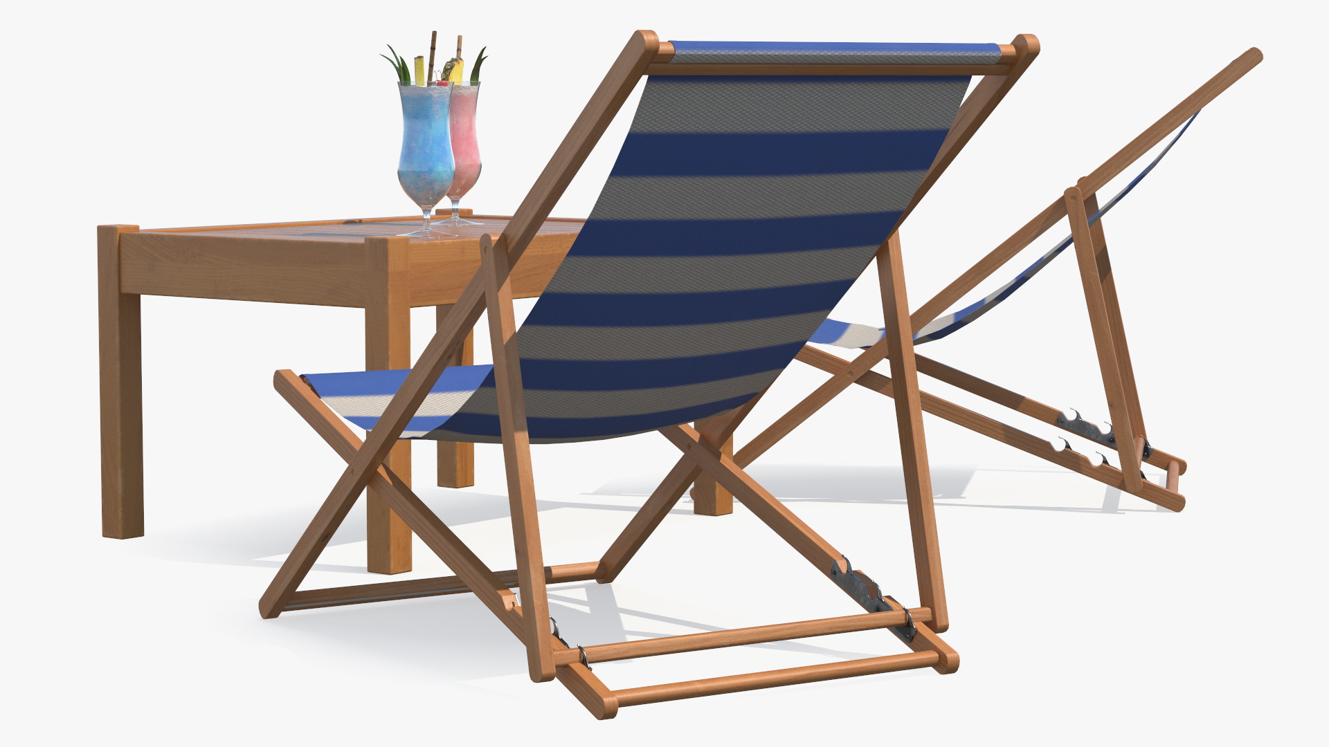 3D Beach Patio Chairs and Table model