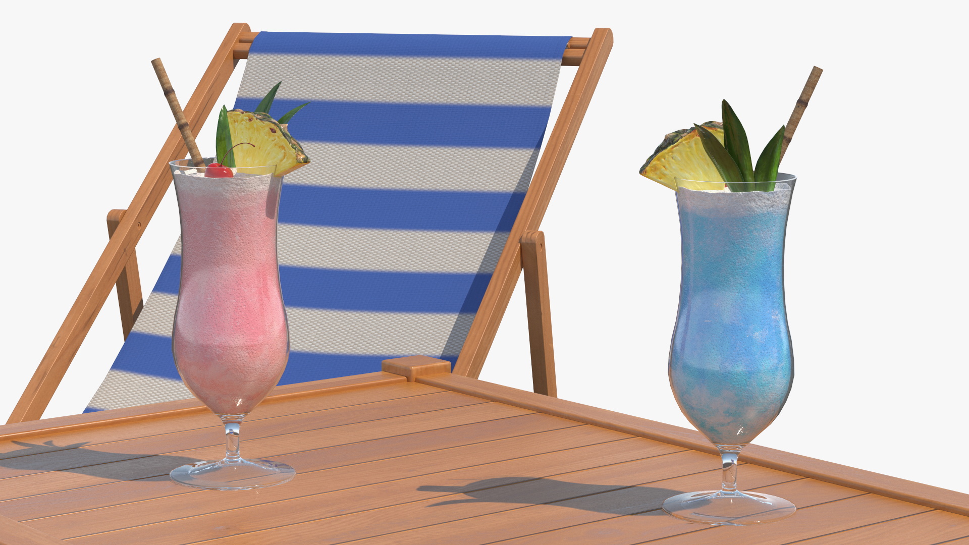 3D Beach Patio Chairs and Table model