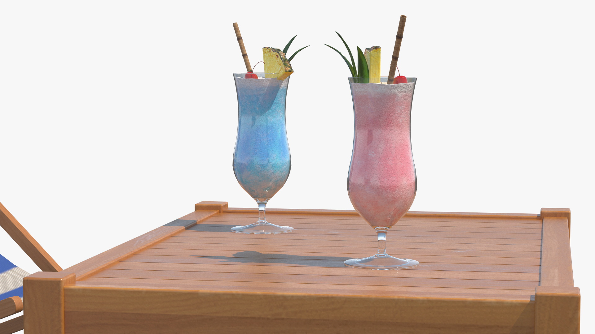 3D Beach Patio Chairs and Table model